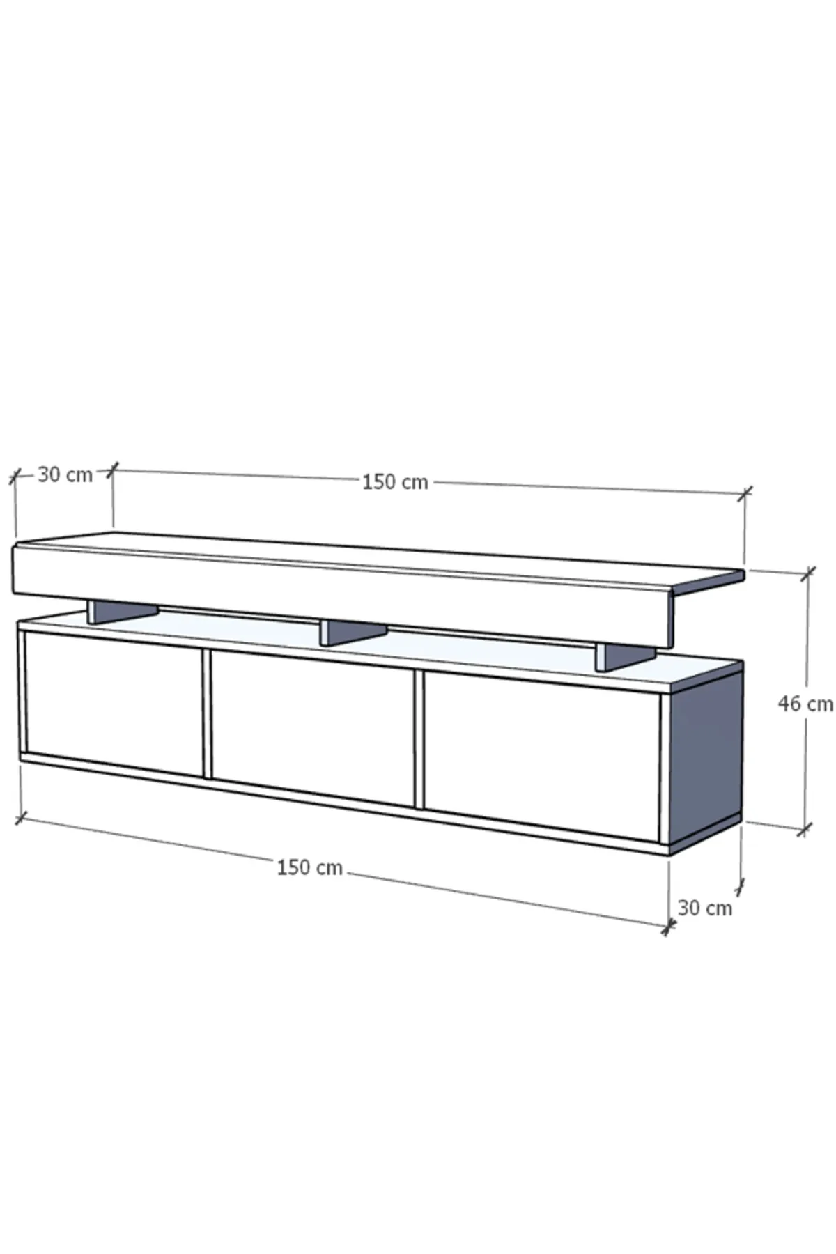 KARNAVAL LEDLİ TV ÜNİTESİ ATLANTİK 150 cm L8203-6
