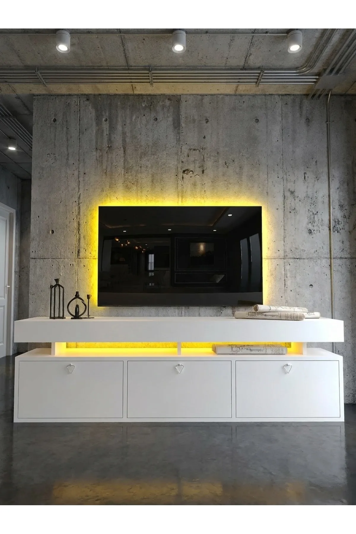 KARNAVAL LEDLİ TV ÜNİTESİ 150 Cm BEYAZ L8203-1