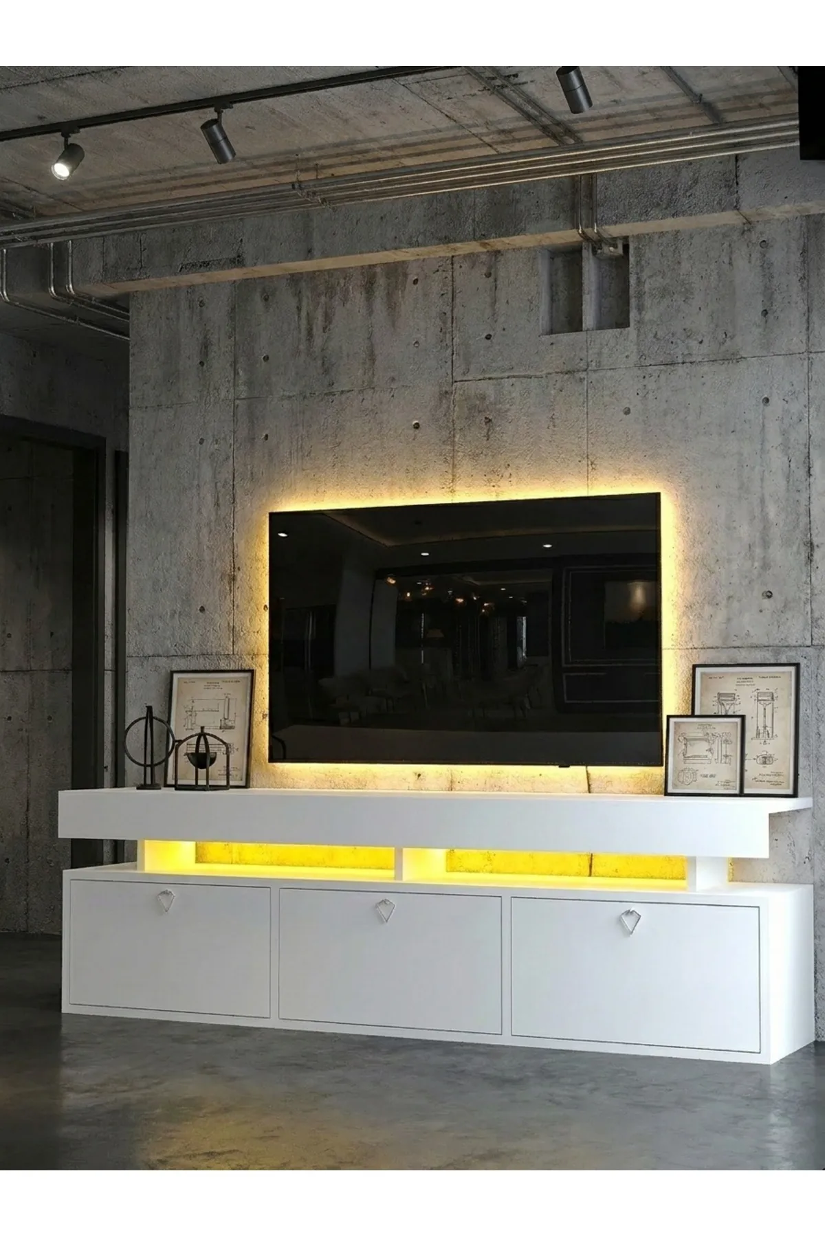 KARNAVAL LEDLİ TV ÜNİTESİ 150 Cm BEYAZ L8203-1
