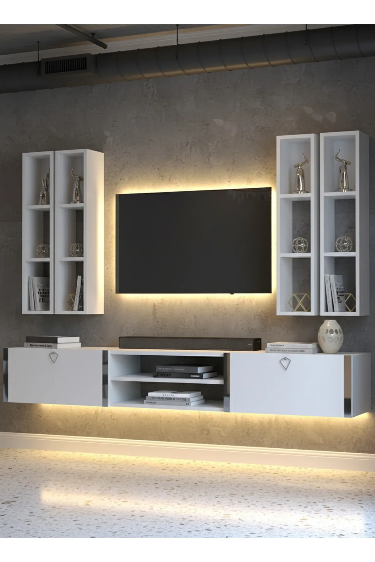 Karnaval Tv Ünitesi - Beyaz - SL13801-1