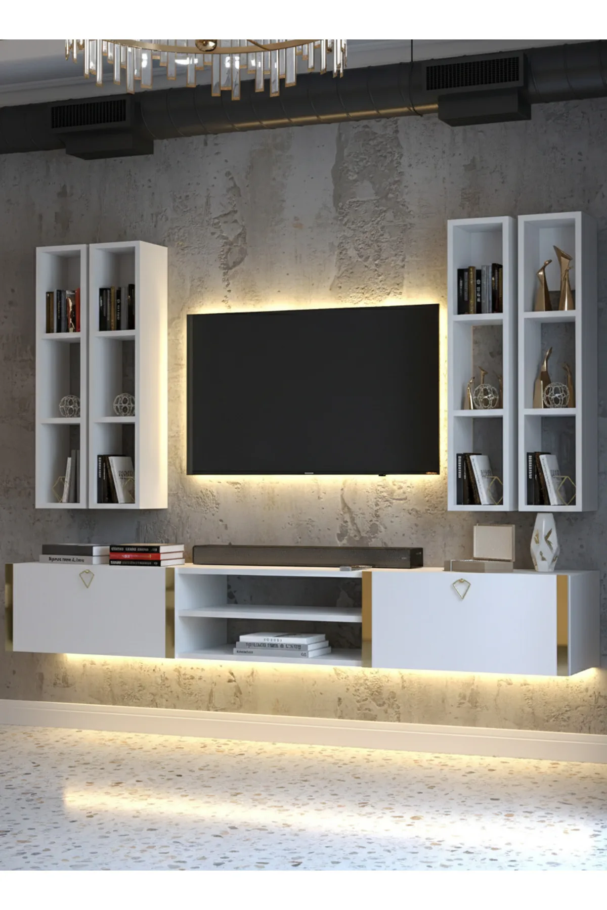 Karnaval Tv Ünitesi - Beyaz - GL13801-1