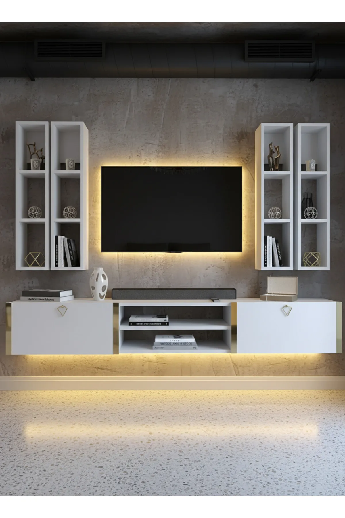 Karnaval Tv Ünitesi - Beyaz - GL13001-1