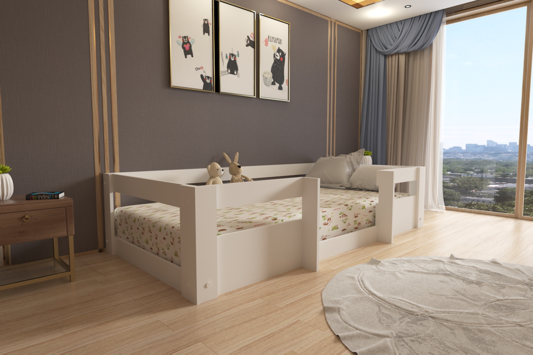 Ninnimo 90x190 Yatak Uyumlu Beyaz MDF Montessori Karyola- MM4-1