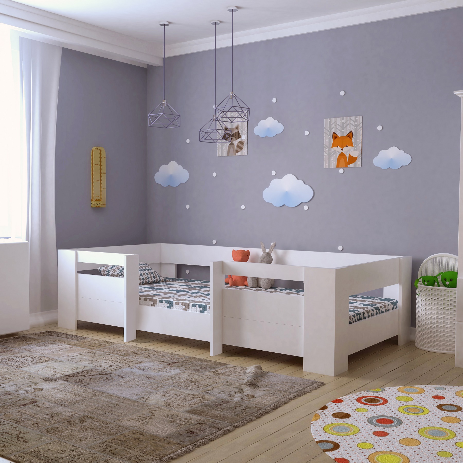 Ninnimo 80x160 Yatak Uyumlu Beyaz MDF Montessori Karyola- MM5-1 80X160