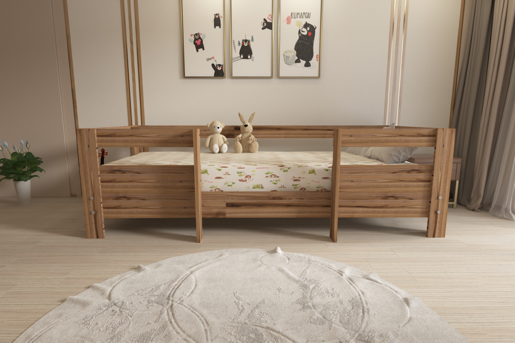 Montessori Çırağan Çocuk Karyolası 90x190 Yatak Uyumlu M5