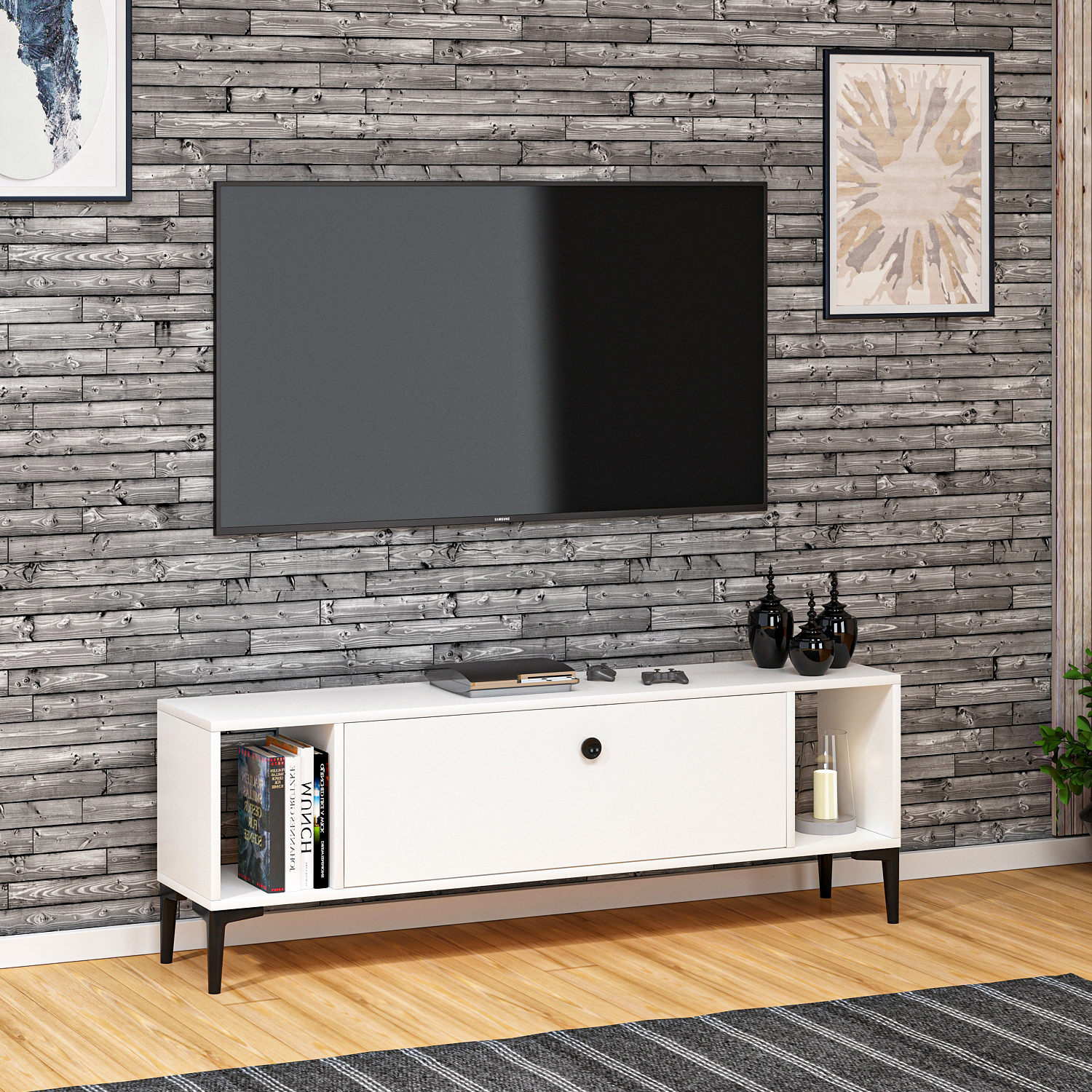 Ninnimo Oslo Tv Ünitesi Beyaz MDF