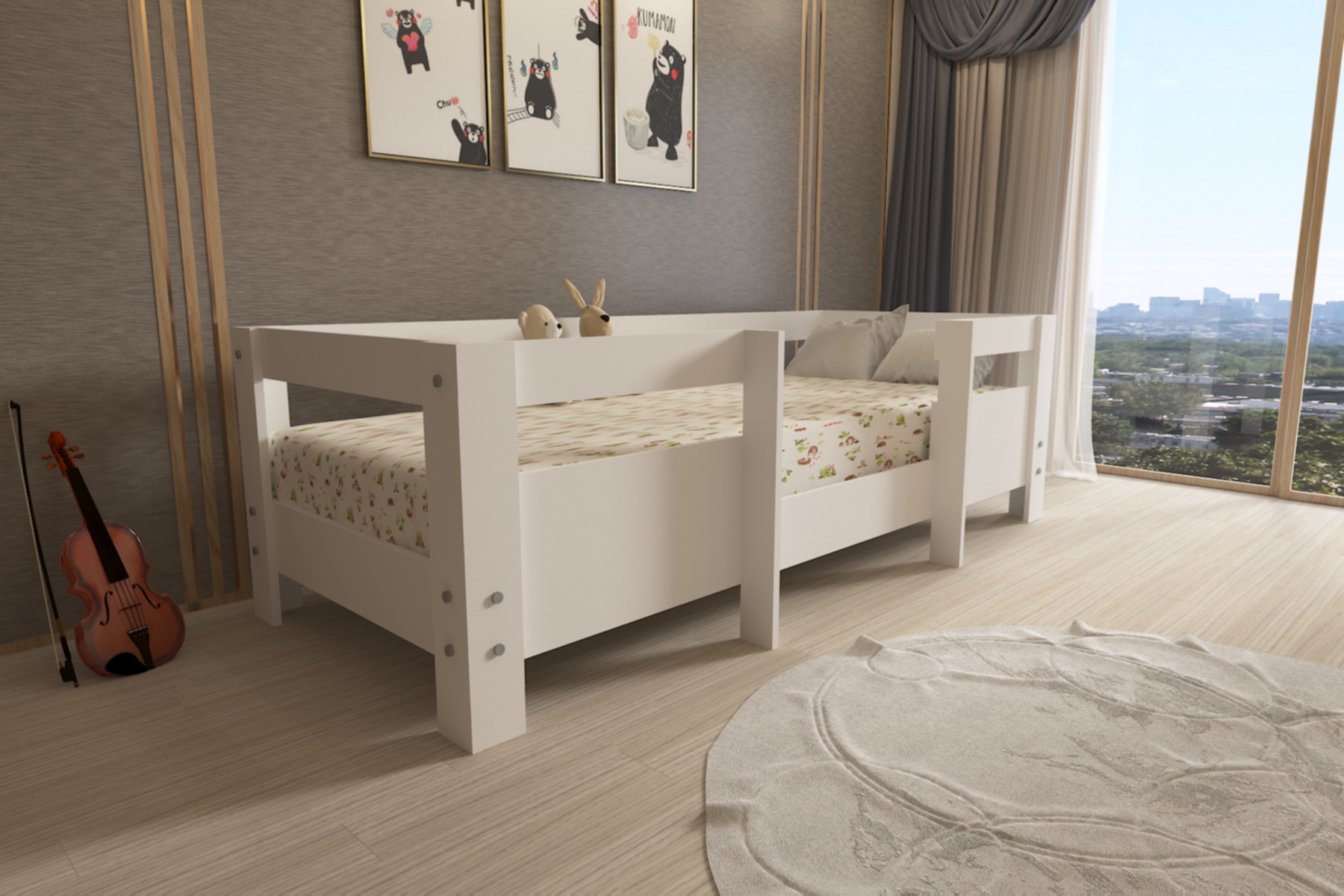 Ninnimo 90x190 Yatak Uyumlu Beyaz MDF Montessori Karyola- MM5-1