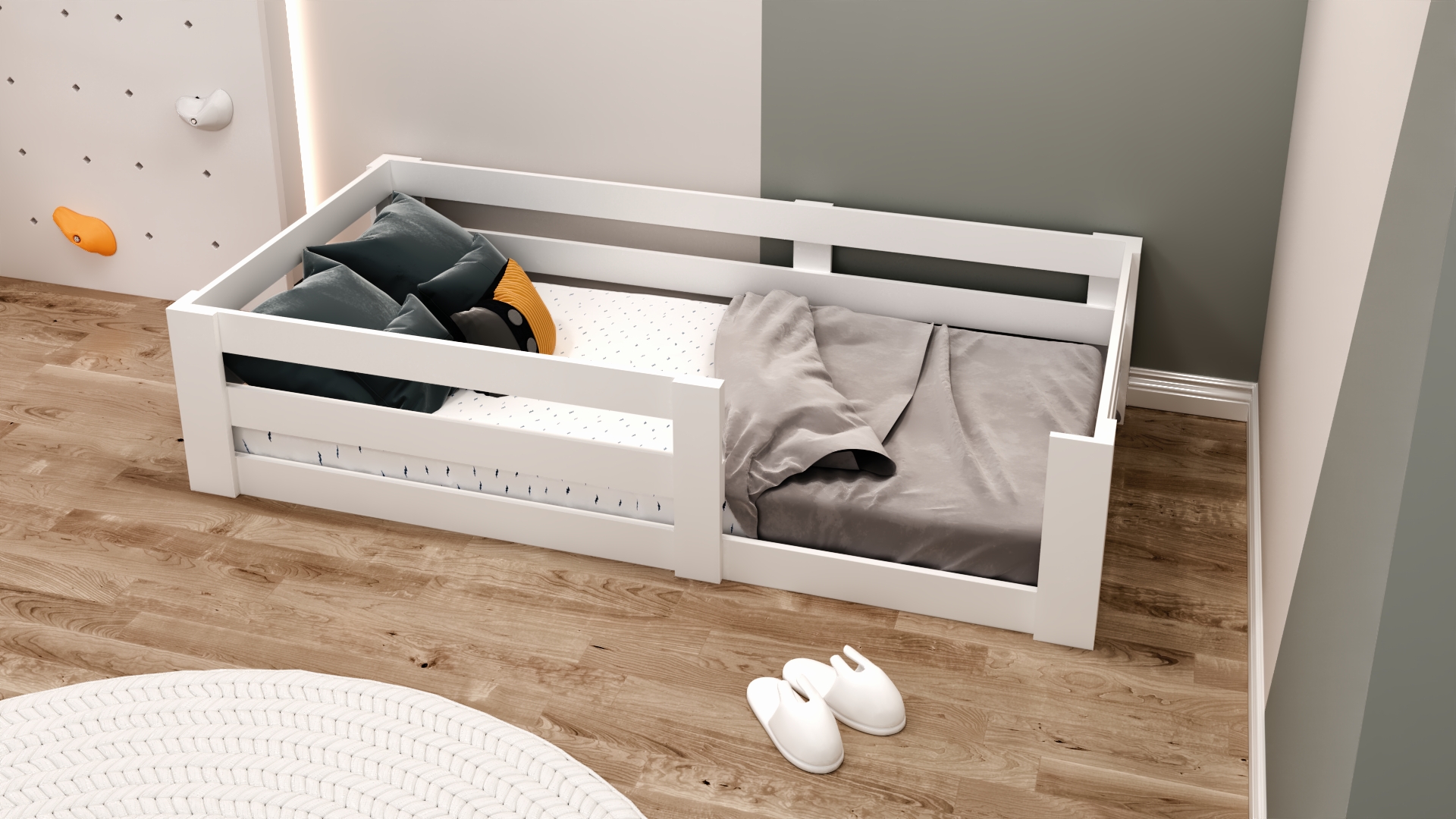 Ninnimo 90x190 Yatak Uyumlu Beyaz MDF Montessori Karyola- MY19-1