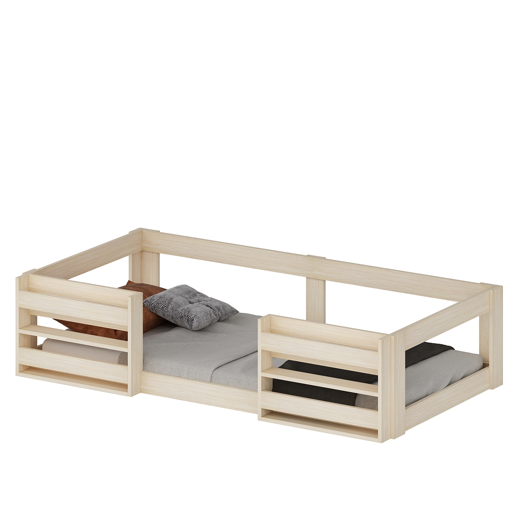 NİNNİMO LİNDA KİTAPLIKLI 90X190 YATAK UYUMLU AHŞAP KARYOLA