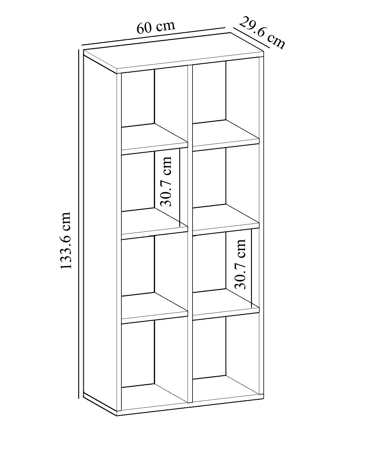 Mirror Beyaz MDF Kitaplık