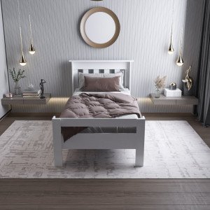 Ninnimo Still 100X200 Yatak Uyumlu Tek Kişilik Beyaz MDF Karyola MSTY-1