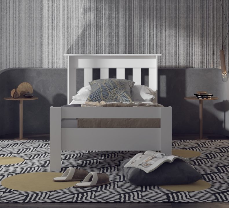Ninnimo 90x190 Yatak Uyumlu Beyaz MDF Yaşam Karyola