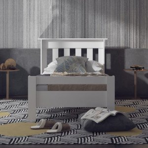 Ninnimo 90x190 Yatak Uyumlu Beyaz MDF Yaşam Karyola