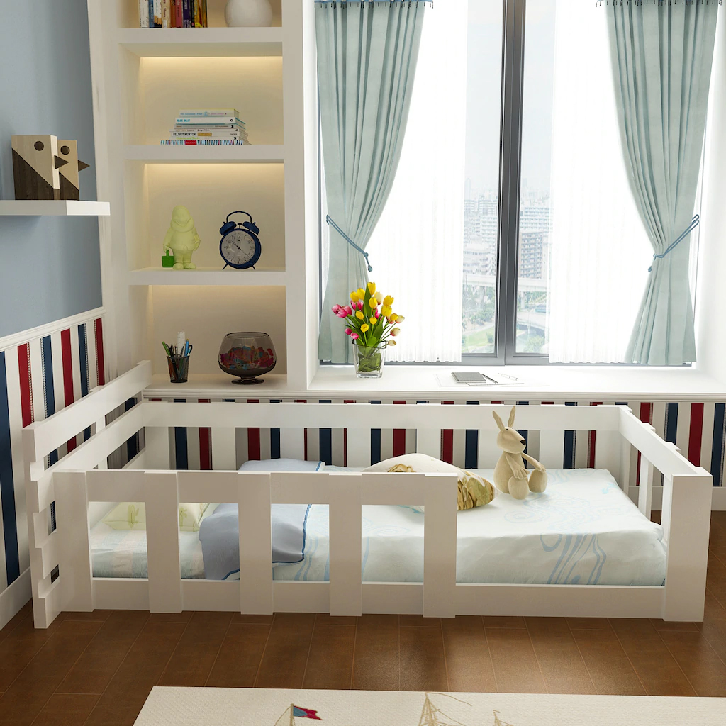 Ninnimo 90x190 Yatak Uyumlu Beyaz MDF Montessori Karyola- MU11-1