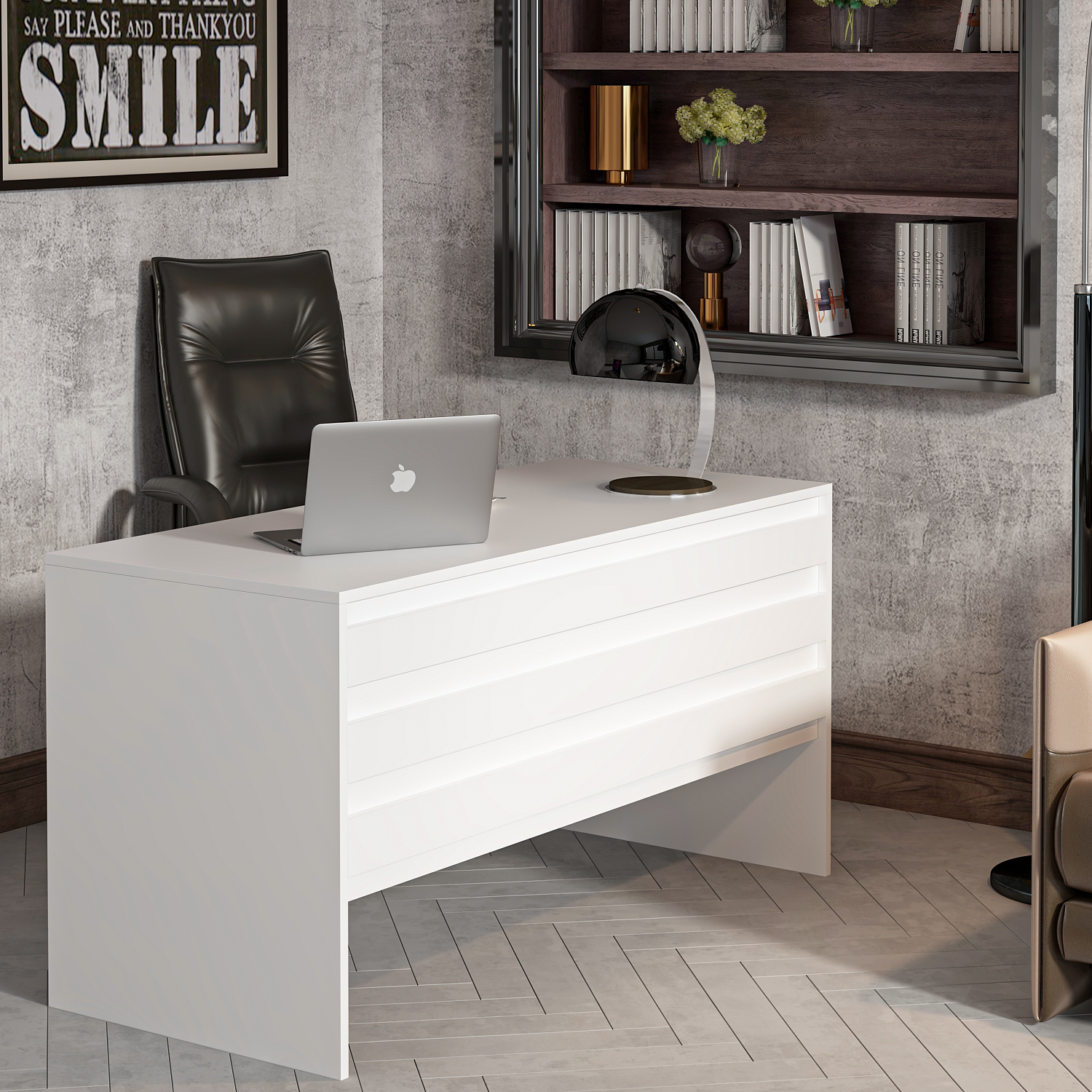 Jeff Çalışma Masası Concept Beyaz  60x120 Ofis Bilgisayar Masası