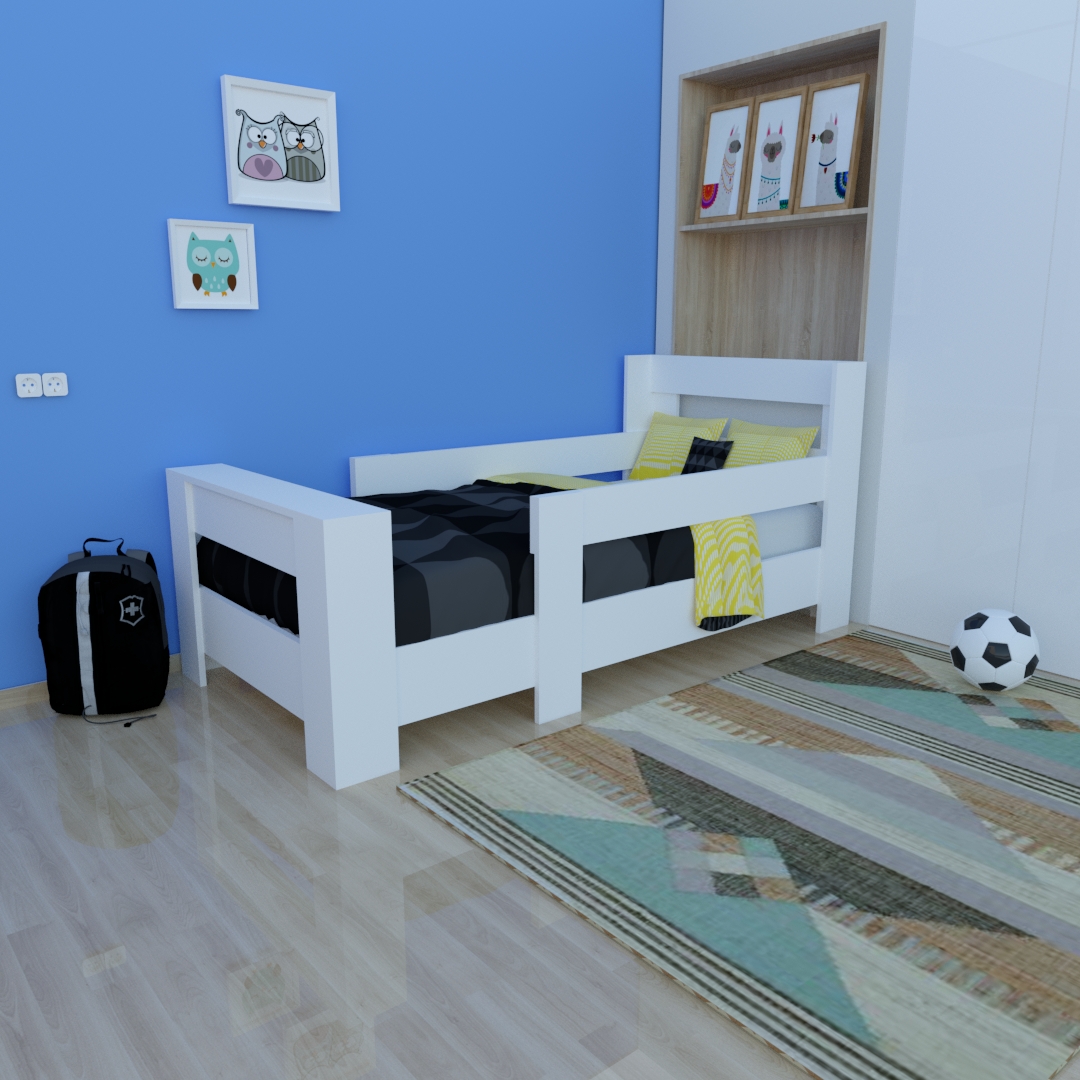 Ninnimo 90x190 Yatak Uyumlu Beyaz MDF Karyola- MY102-1