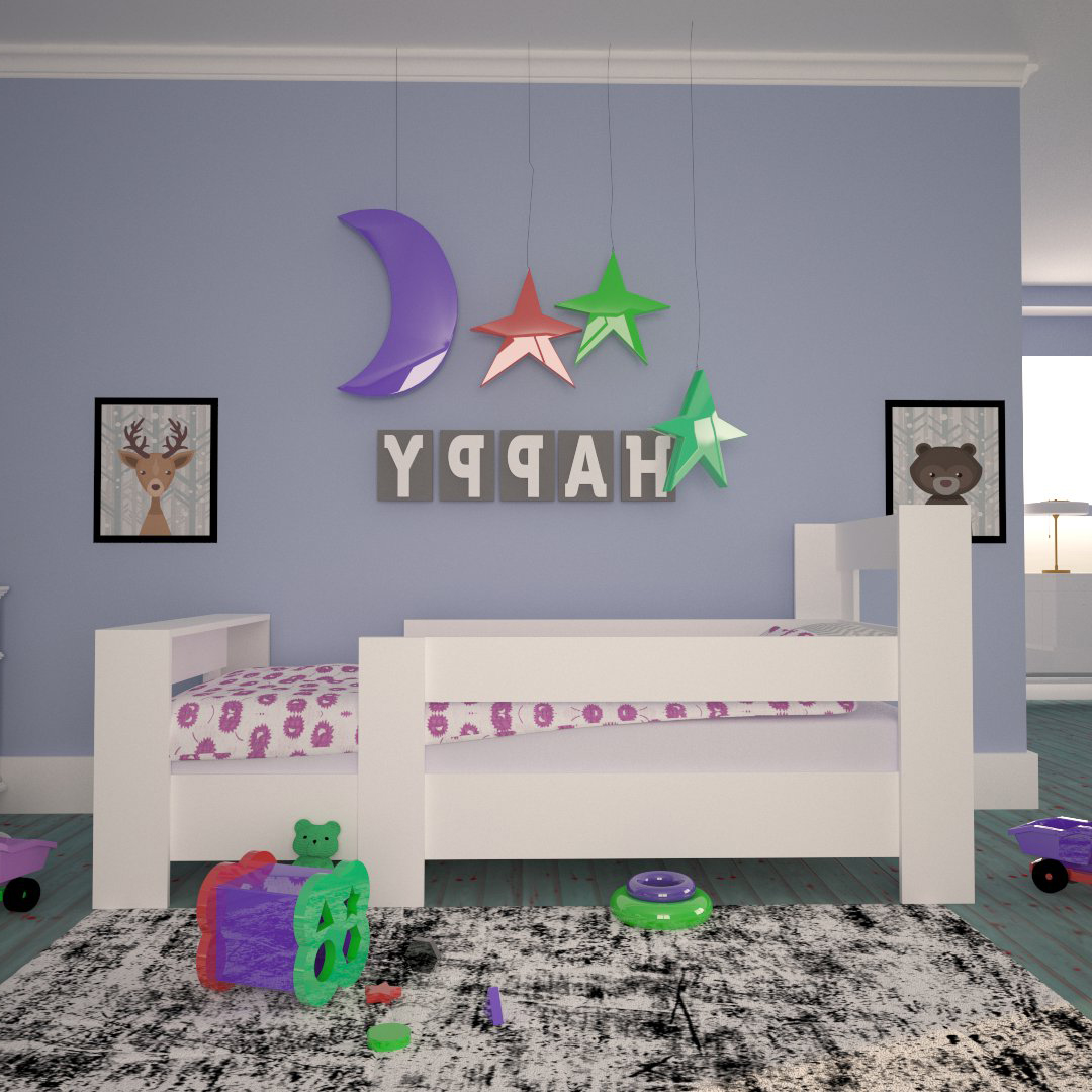 Ninnimo 90x190 Yatak Uyumlu Beyaz MDF Karyola- MY102-1