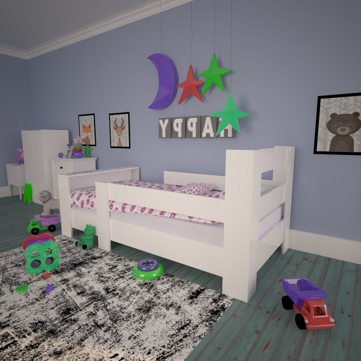 Ninnimo 90x190 Yatak Uyumlu Beyaz MDF Karyola- MY102-1