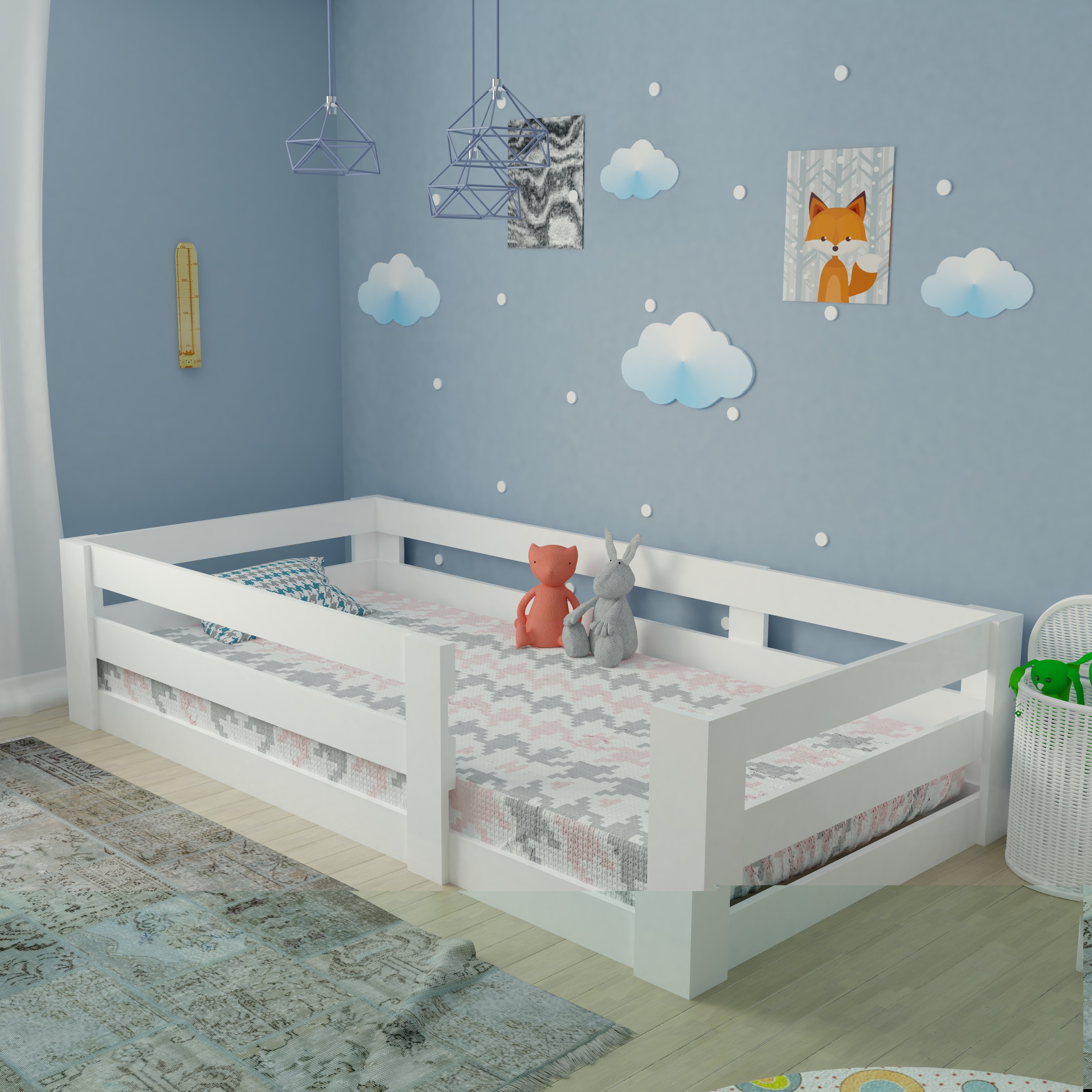 Ninnimo 100x200 Yatak Uyumlu Beyaz MDF Montessori Karyola- MY19 100x200 -1