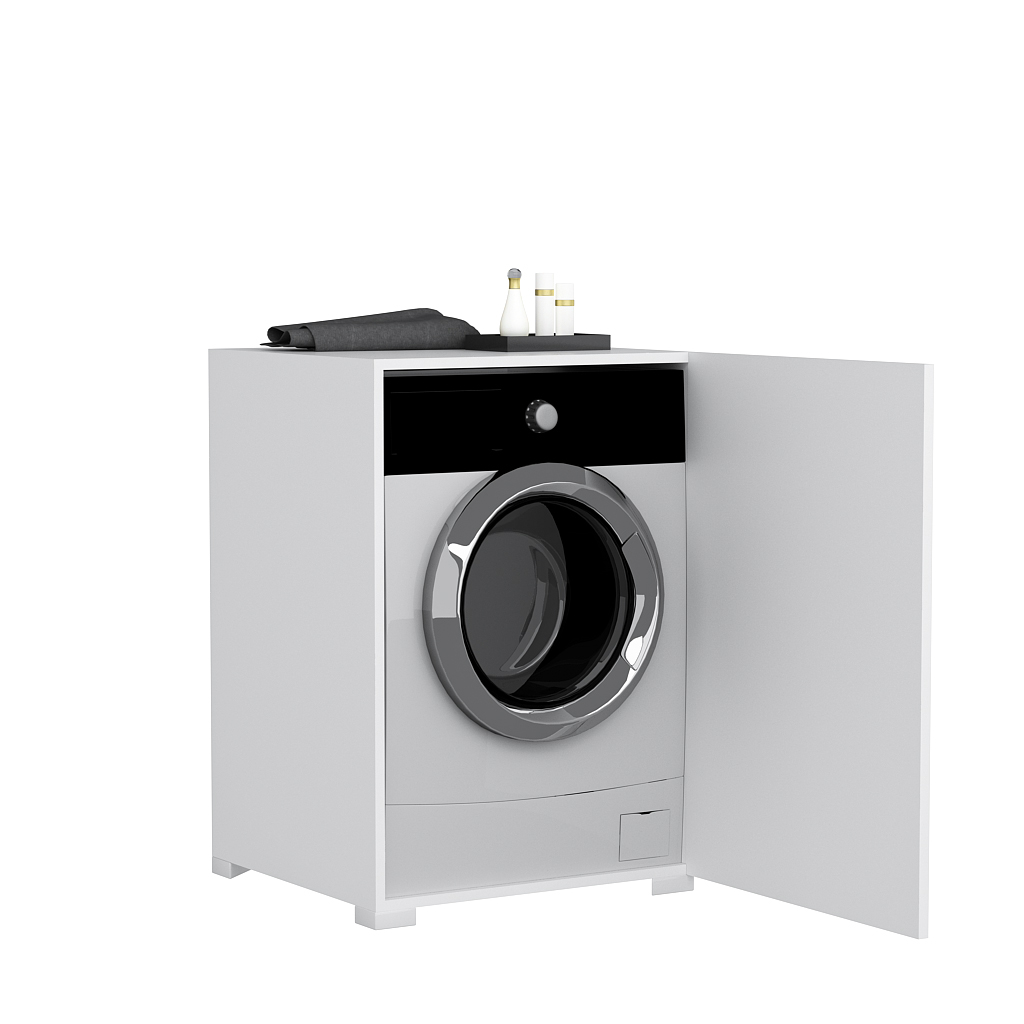 SLN Kurutma Makinesi Çamaşır Makinesi Dolabı Beyaz MDF