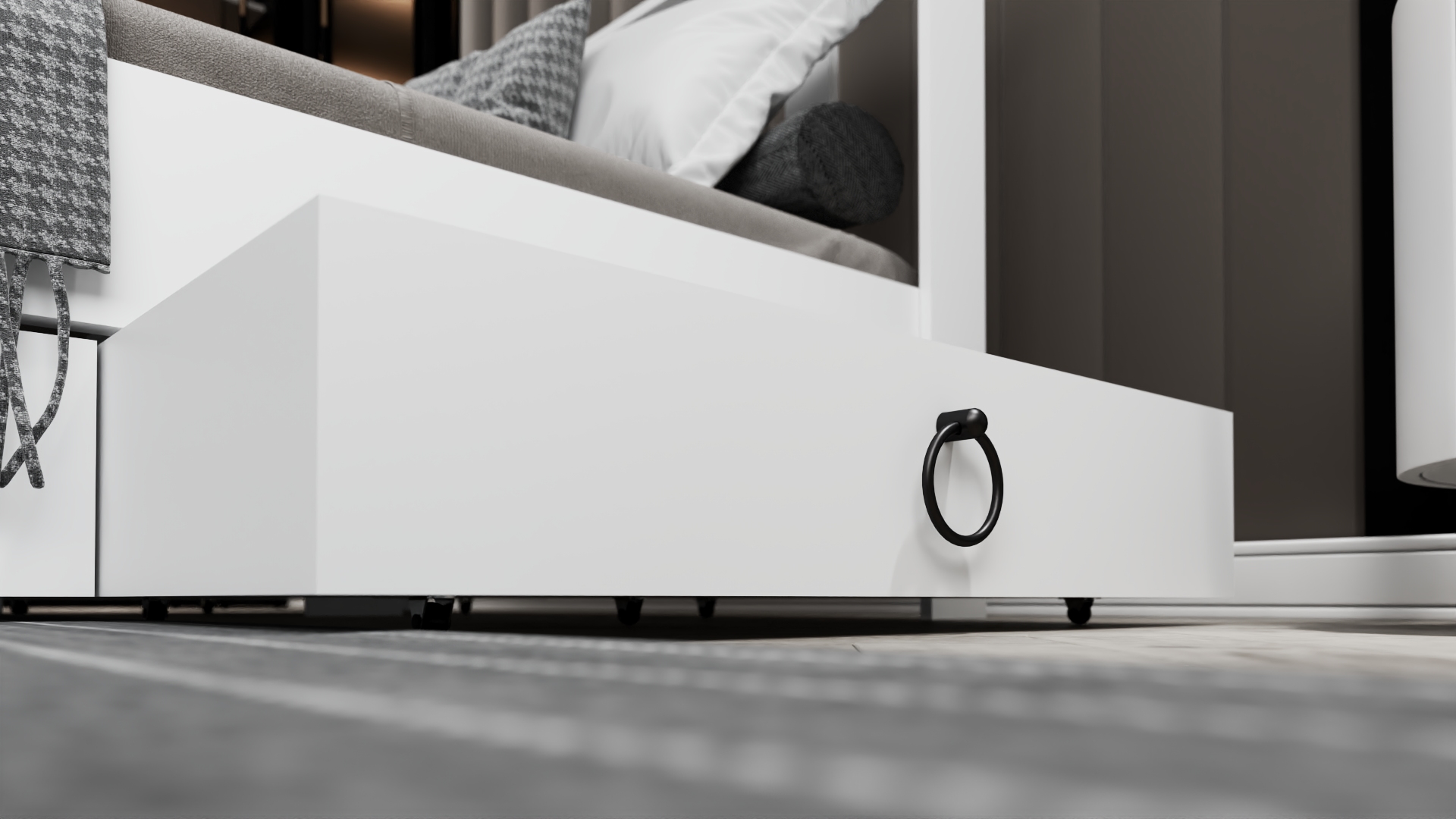 Ni̇nni̇mo Arya Çi̇ft Ki̇şi̇li̇k 160x200 Yatak Uyumlu Beyaz MDF Çekmeceli̇ Karyola - MAÇY-1