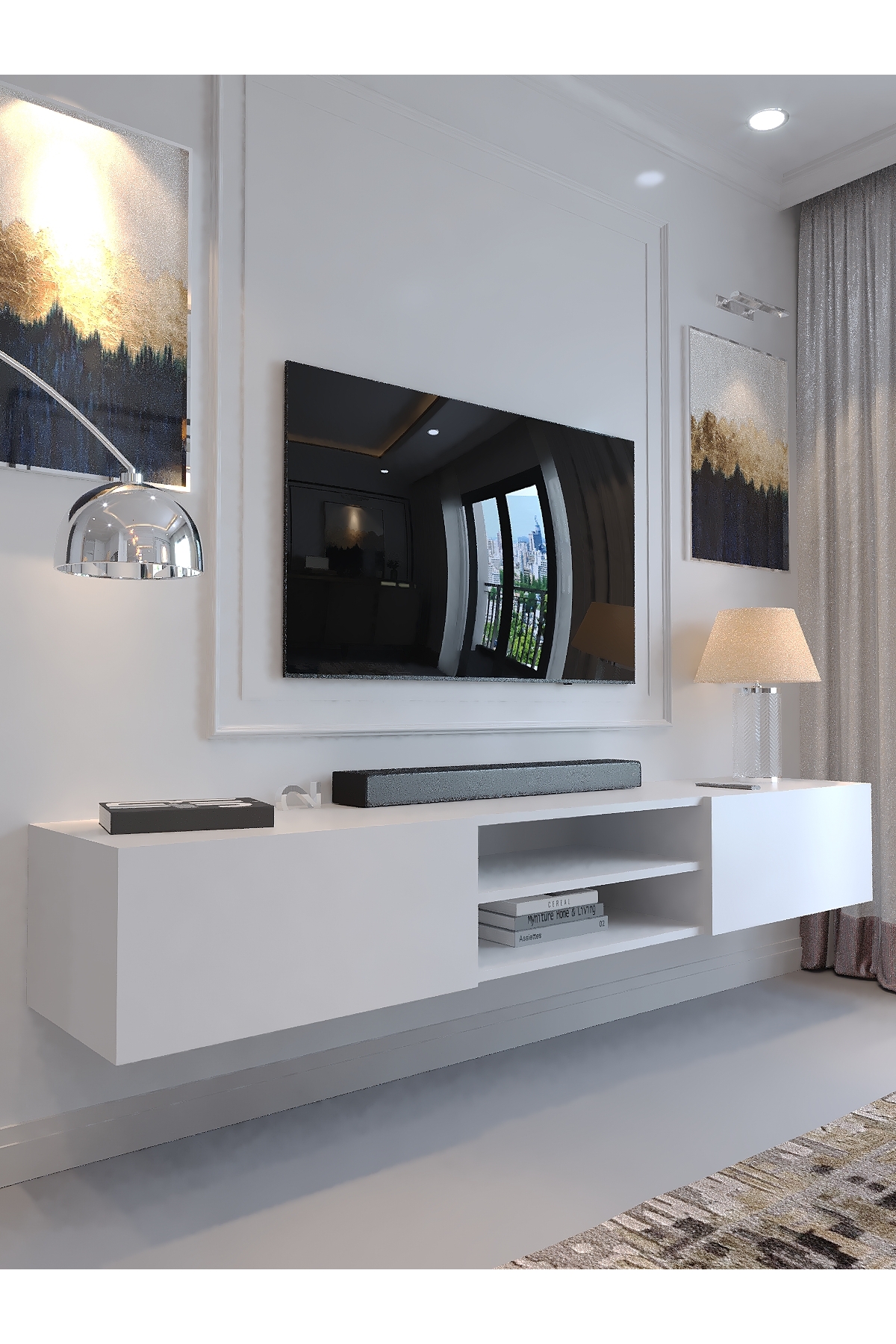 KARNAVAL DUVARA MONTE TV ÜNİTESİ - DM1004-1 BEYAZ