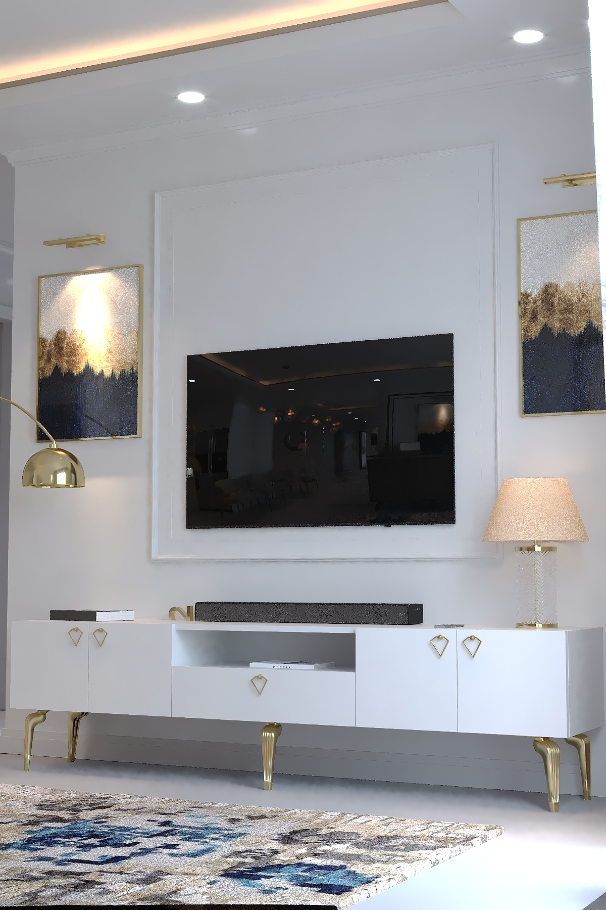 KARNAVAL TV ÜNİTESİ - GA2-1008-1 BEYAZ GOLD