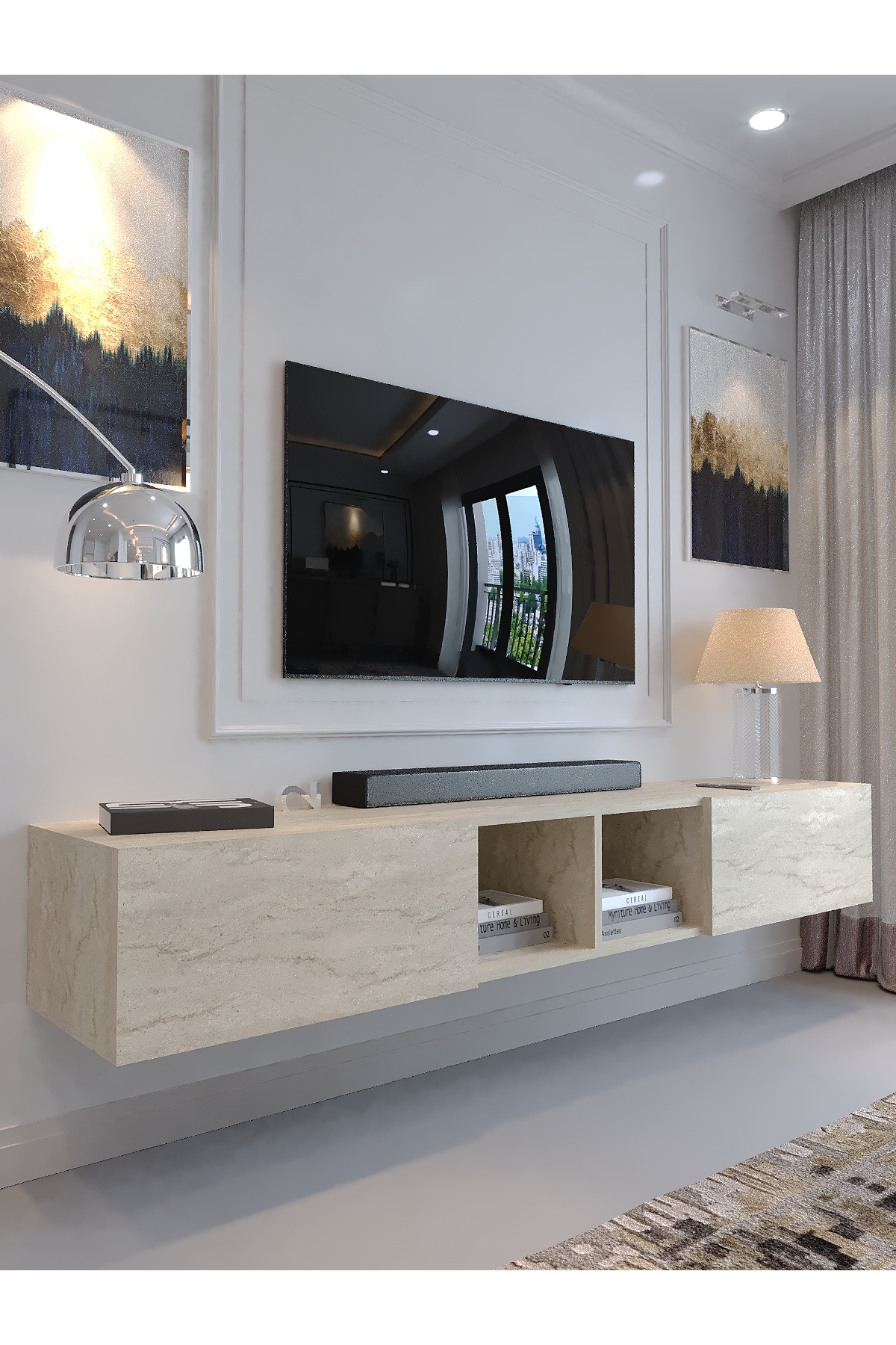 KARNAVAL DUVARA MONTE TV ÜNİTESİ - DM1005-8 TRAVERTEN