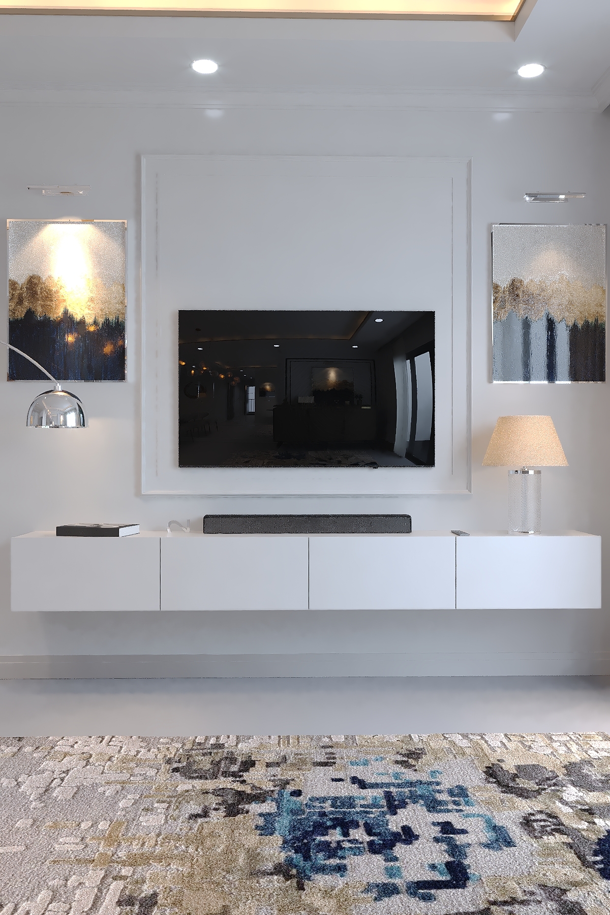 KARNAVAL 240 CM DUVARA MONTE TV SEHPASI - DM1002-1 BEYAZ