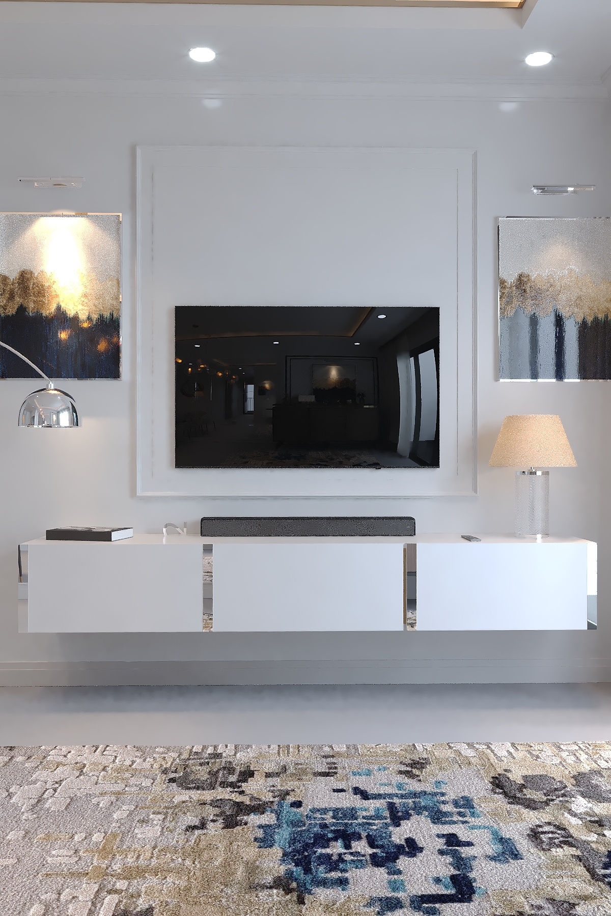 KARNAVAL DUVARA MONTE TV ÜNİTESİ - SDM-1001-1 BEYAZ GOLD