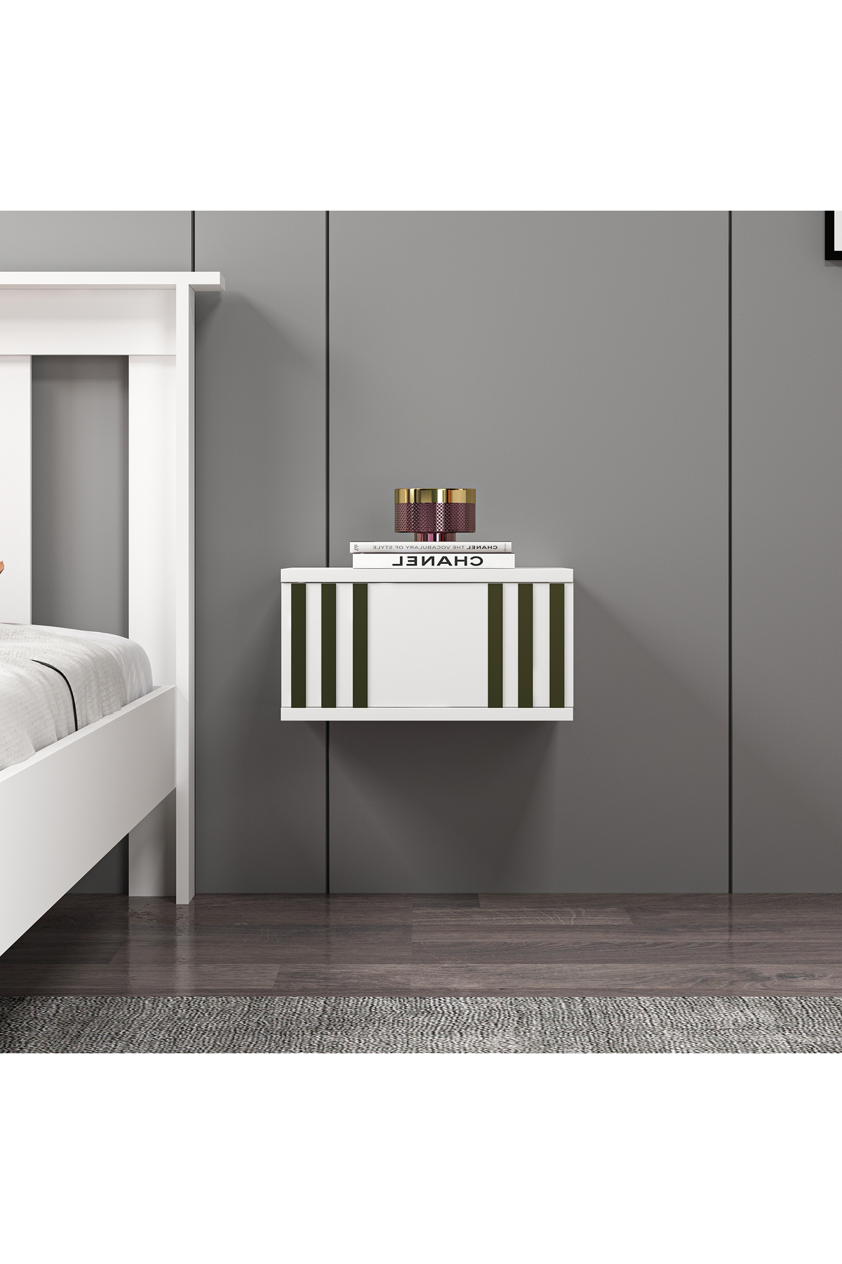 Mdf Beyaz Duvara Monte Komodin DMG1004