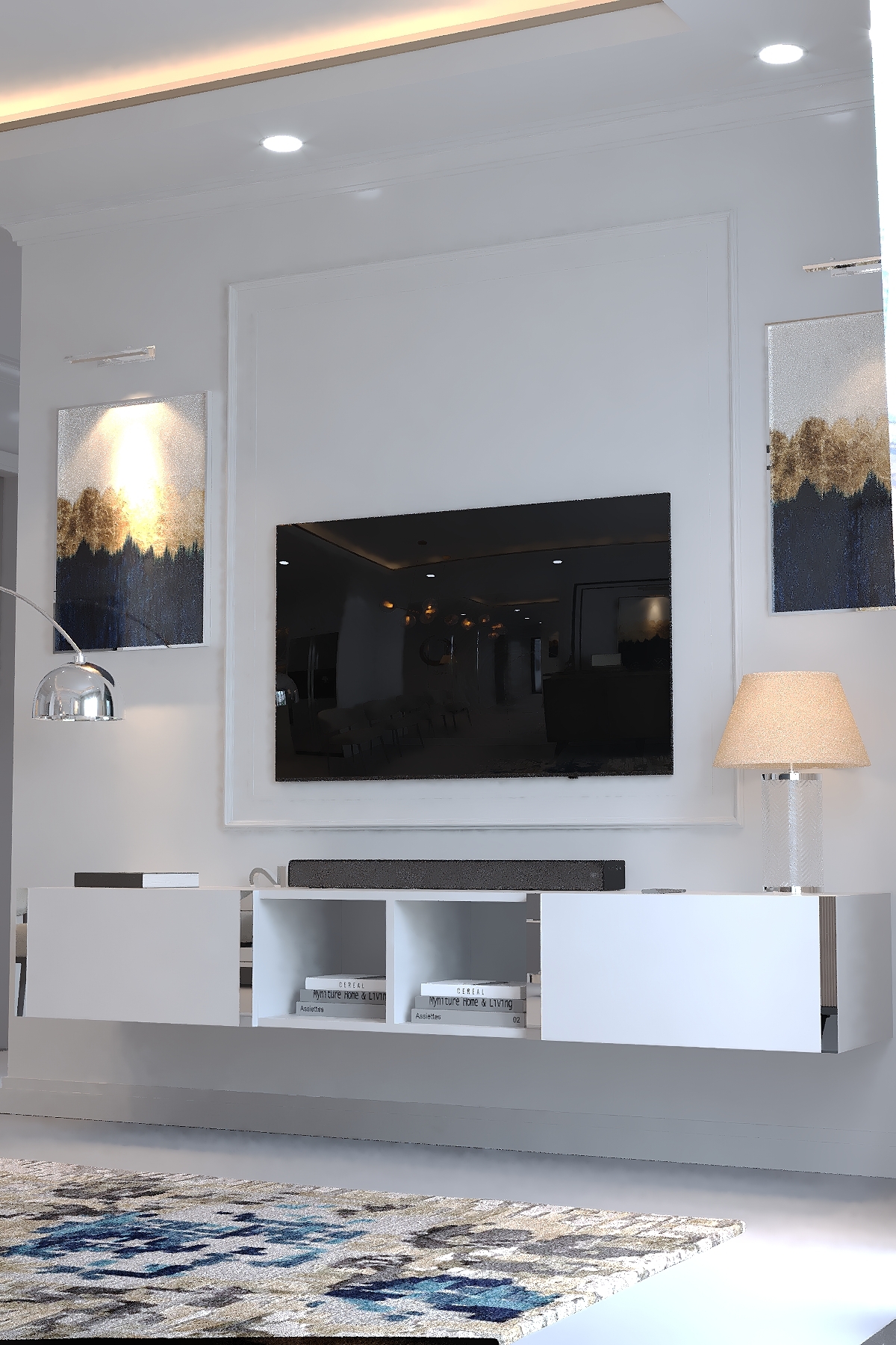 KARNAVAL DUVARA MONTE TV ÜNİTESİ - SDM-2005-1 BEYAZ GOLD