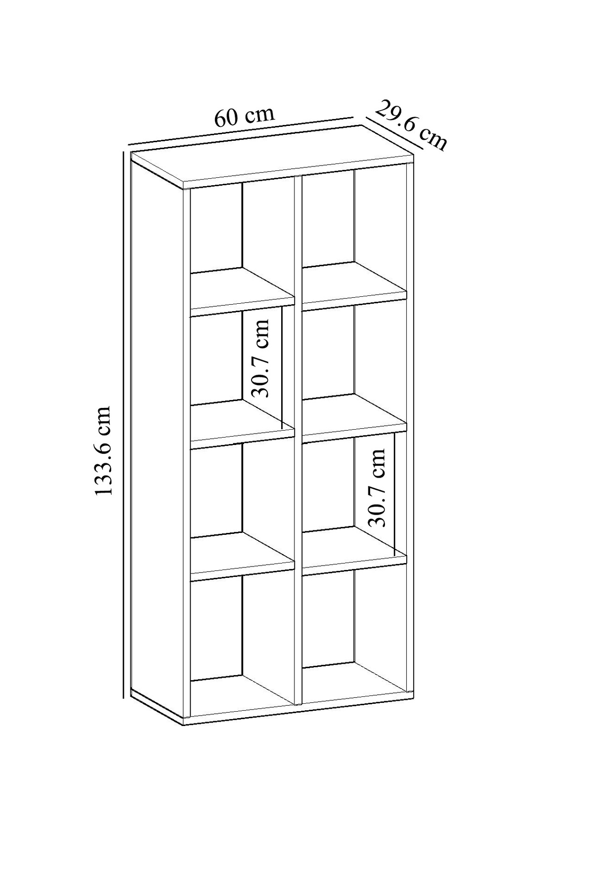 Mirror Beyaz MDF Kitaplık