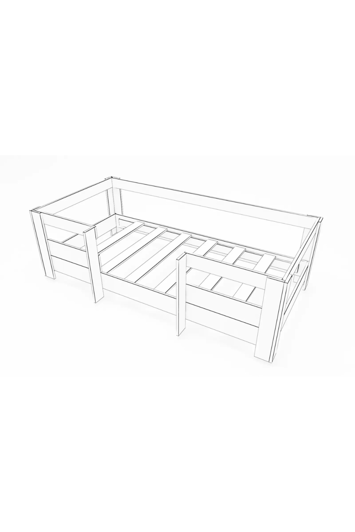 Montessori Çırağan Çocuk Karyolası 90x190 Yatak Uyumlu M5