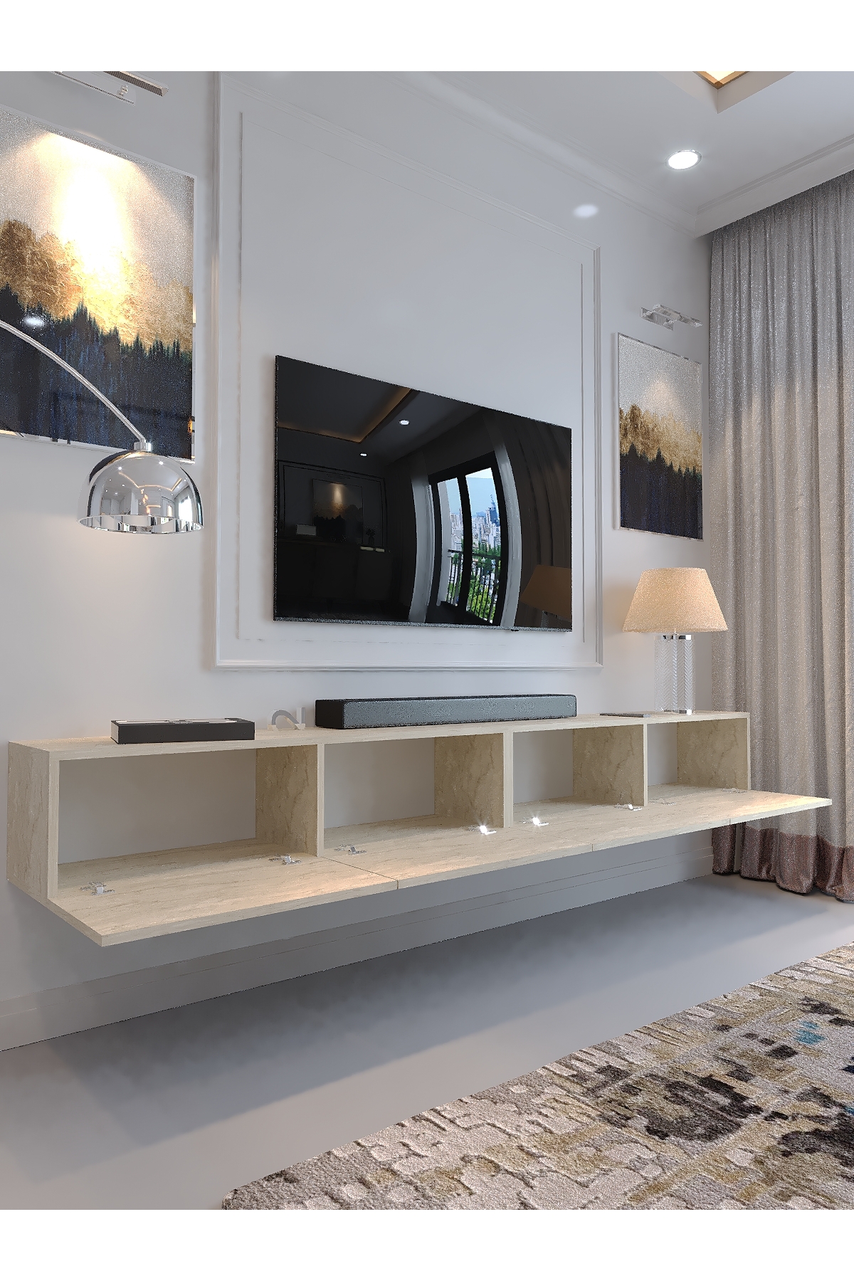 KARNAVAL 240 CM DUVARA MONTE TV SEHPASI - DM1002-8 TRAVERTEN