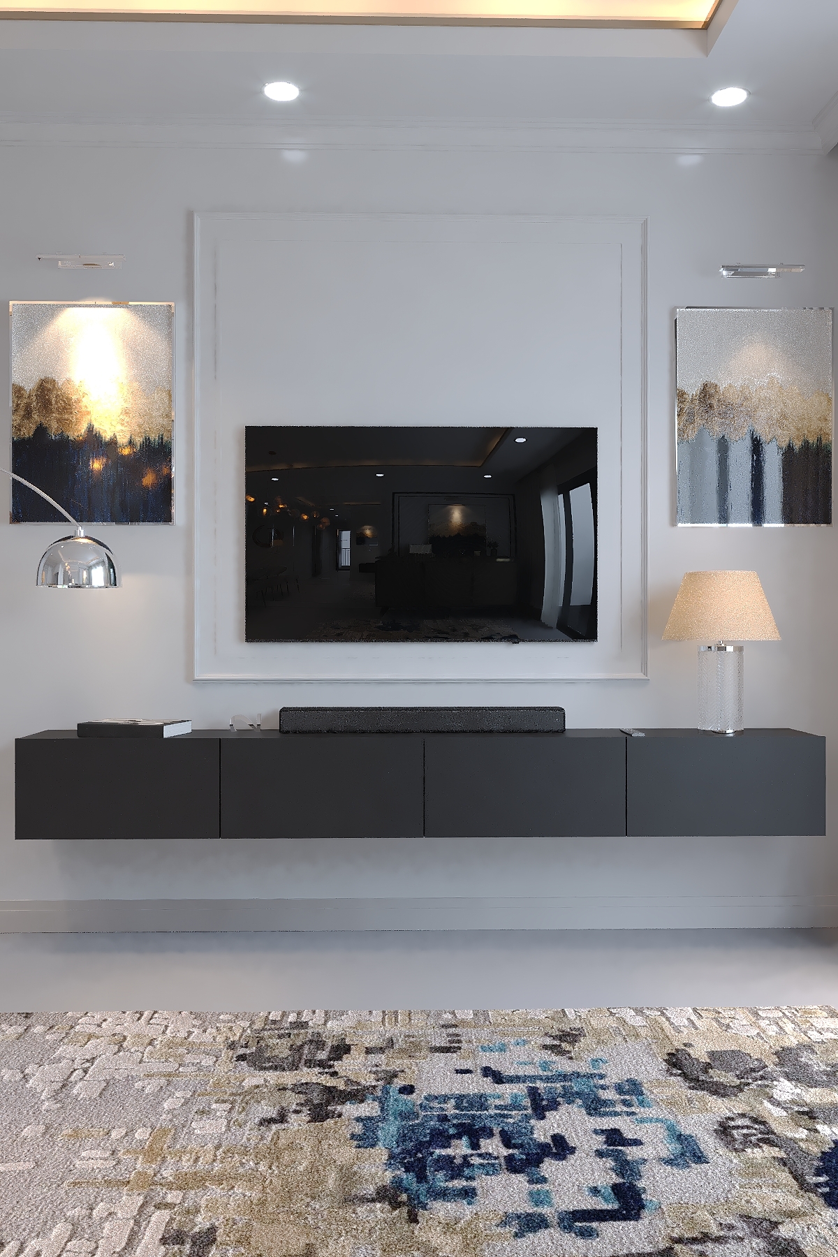 KARNAVAL 240 CM DUVARA MONTE TV SEHPASI - DM1002-4 ANTRASİT