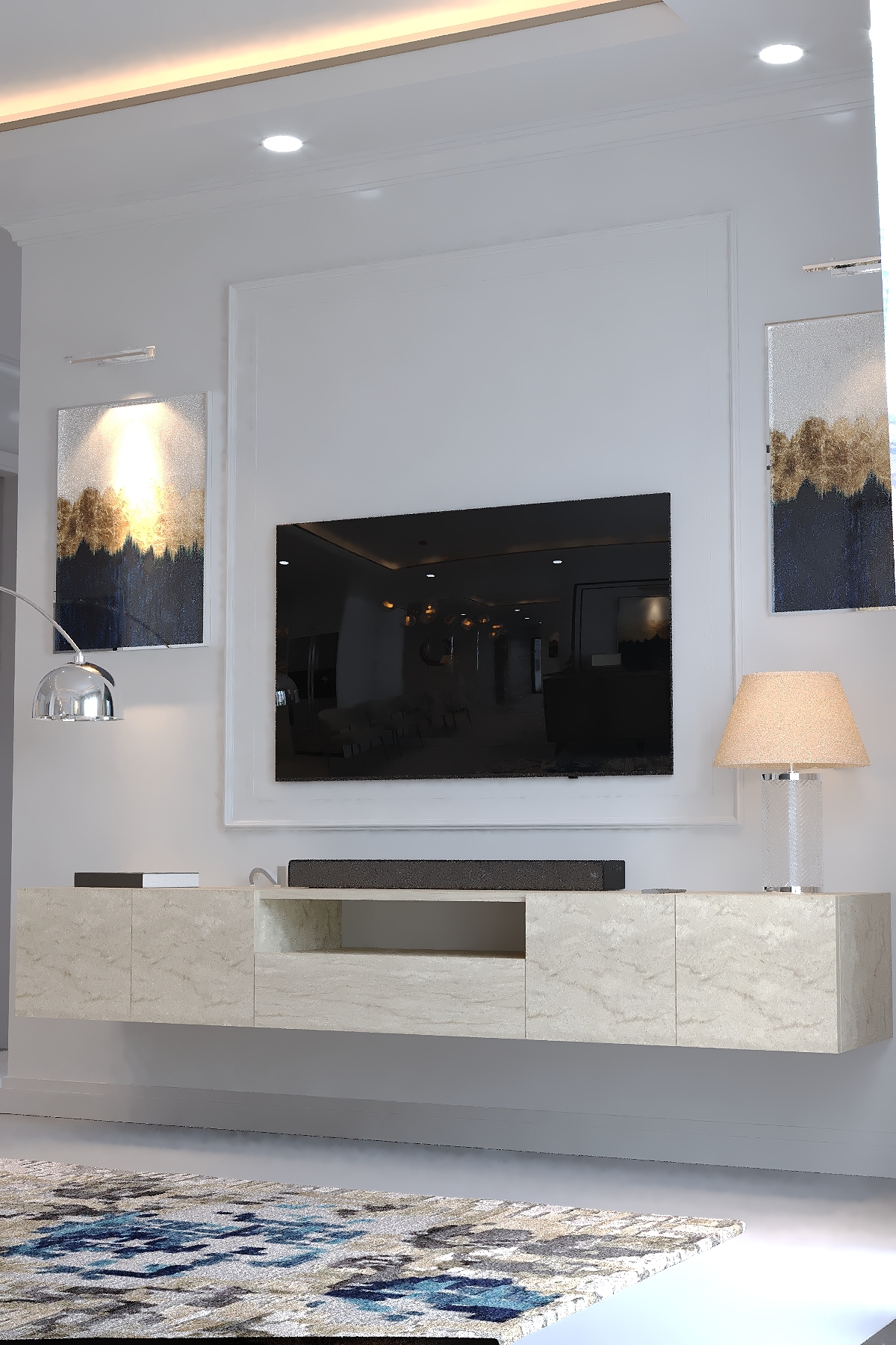 KARNAVAL DUVARA MONTE TV ÜNİTESİ - DM1008-8 TRAVERTEN