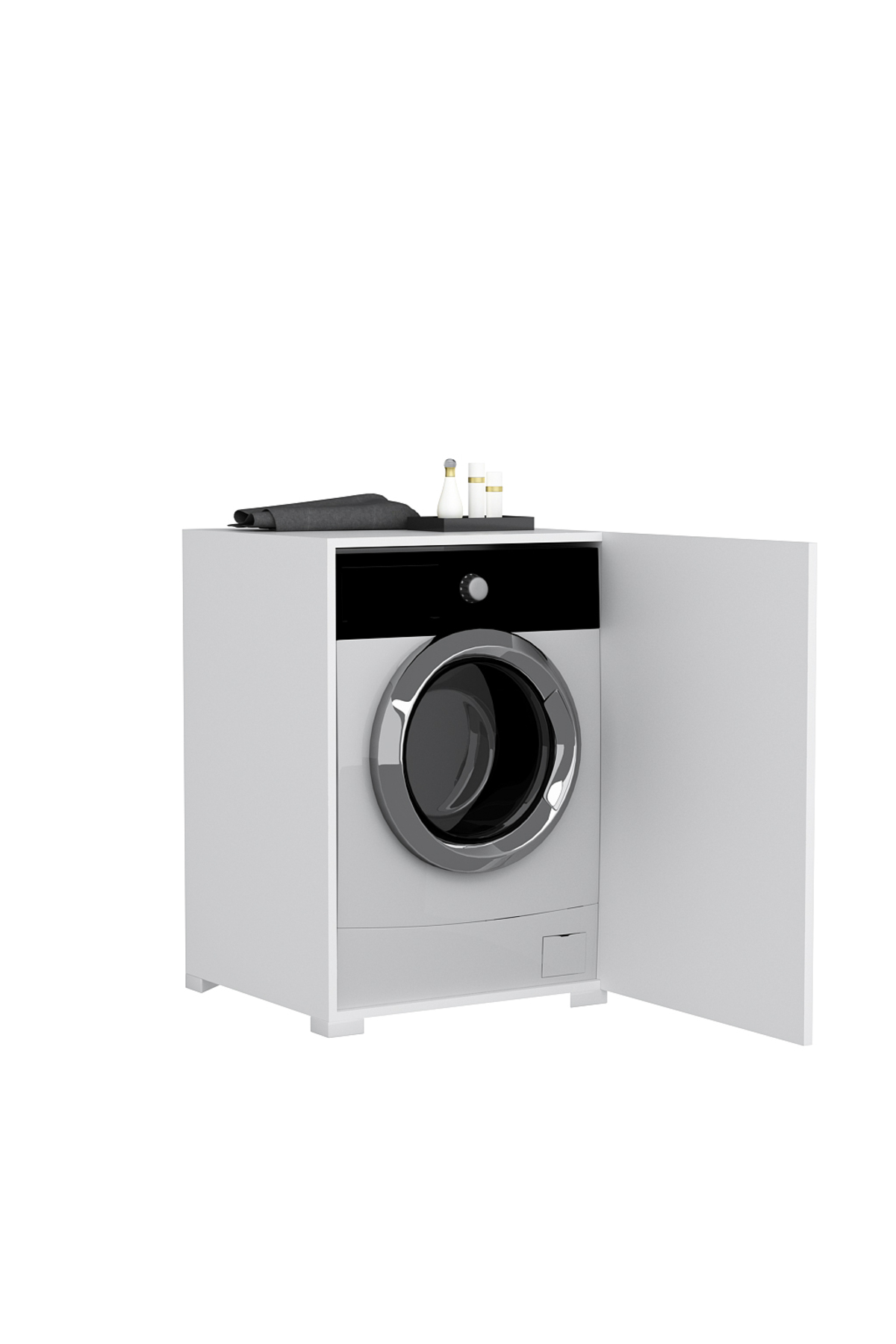 SLN Kurutma Makinesi Çamaşır Makinesi Dolabı Beyaz MDF