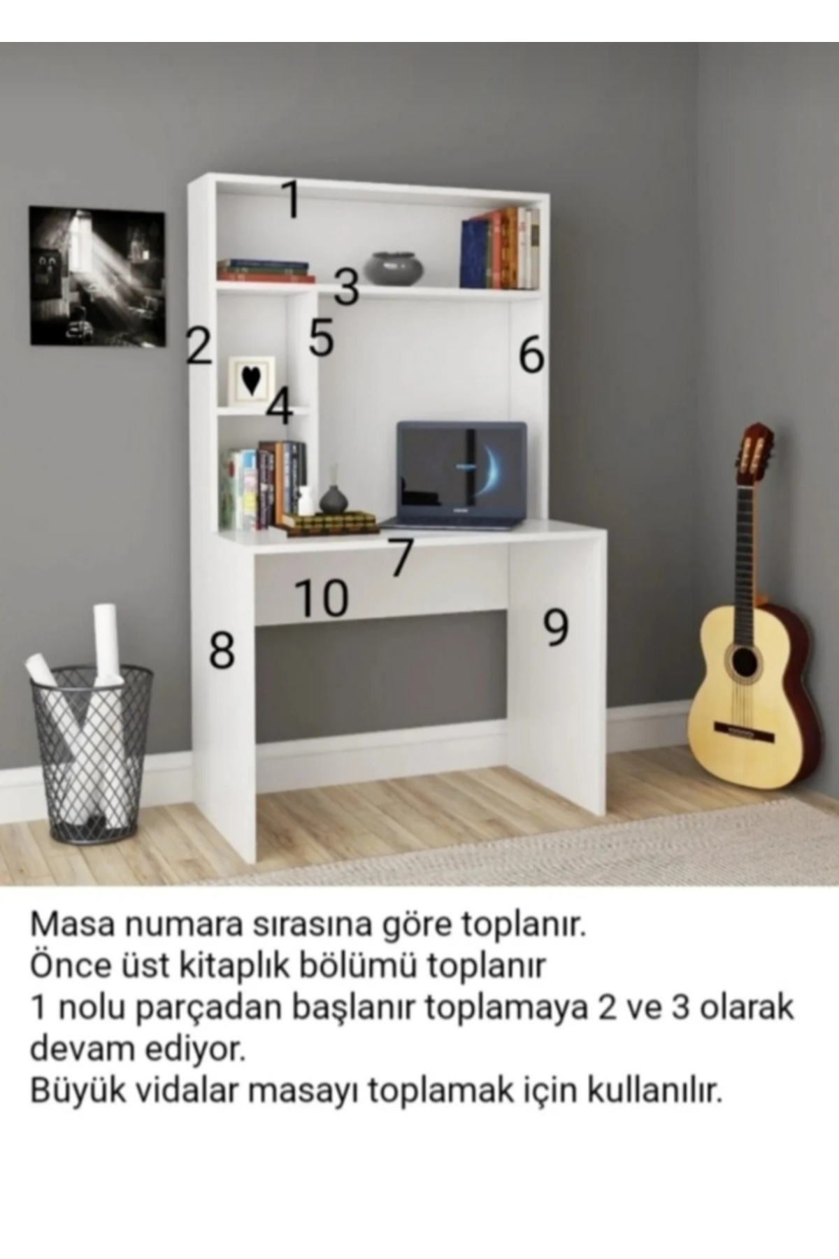 Çalışma Masası. Bilgisayar Masası. Kitaplıklı Çalışma Masası.