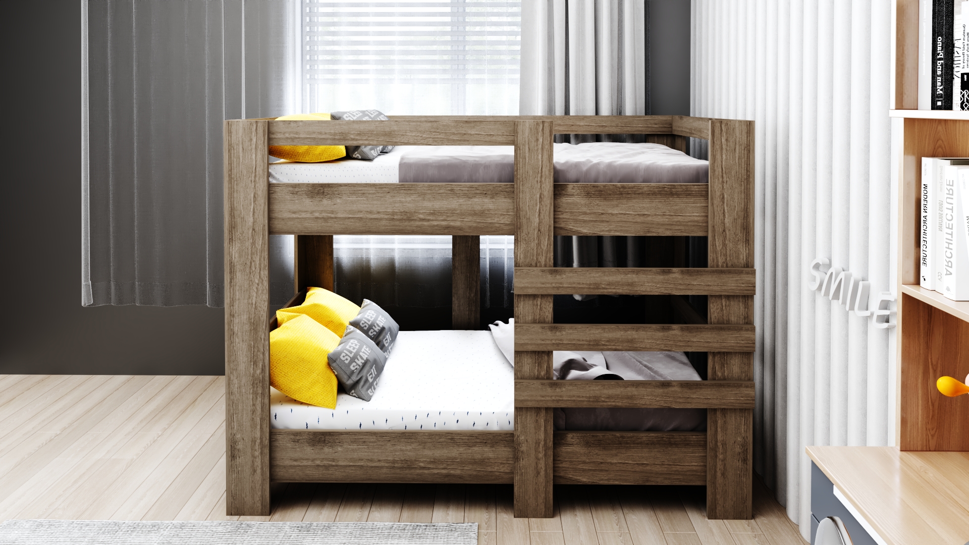 Ninnimo 90x190 Yatak Uyumlu Ceviz Star Ranza- R96-2