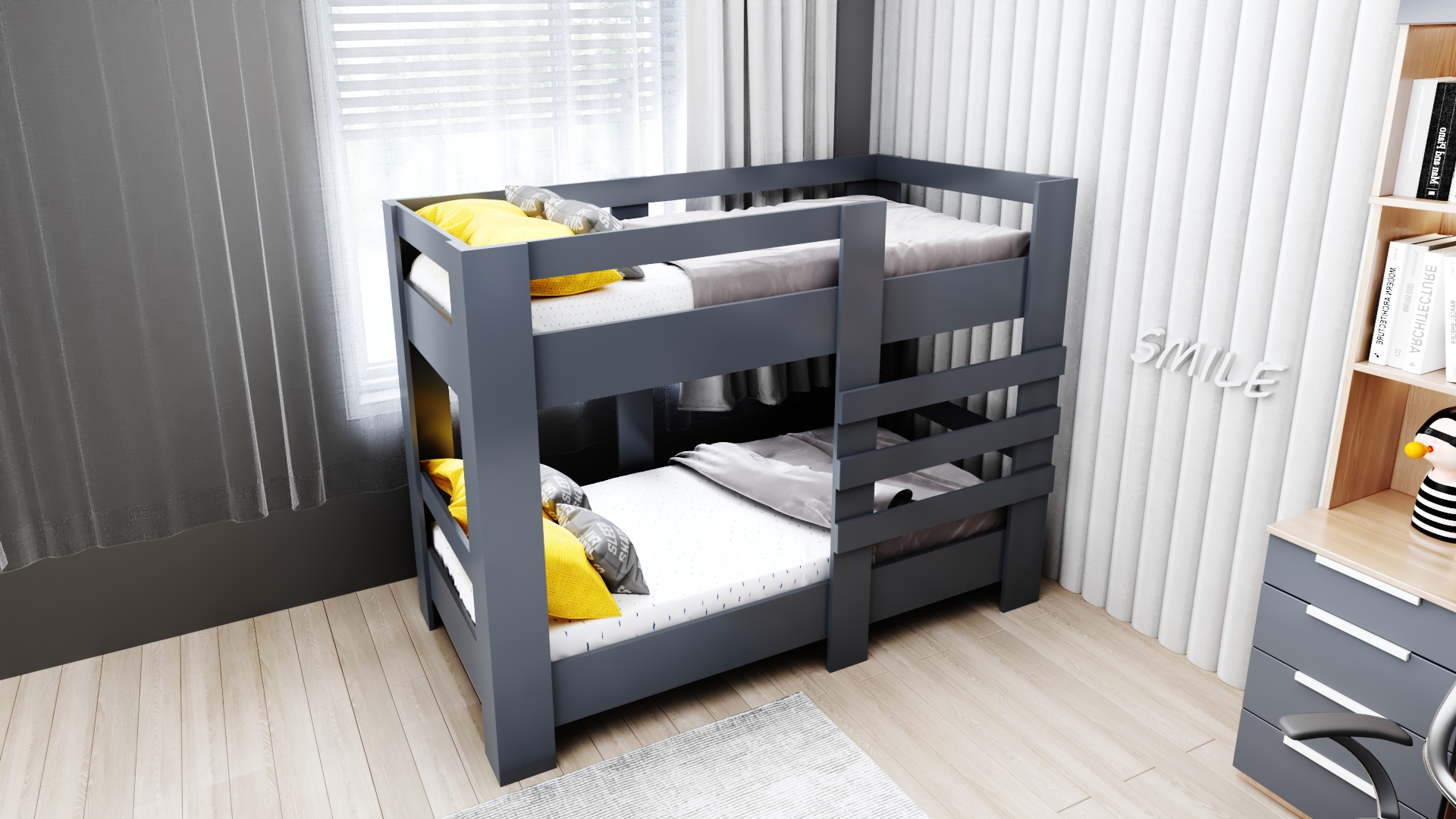 Ninnimo 90x190 Yatak Uyumlu Antrasit Star Ranza- R96-4