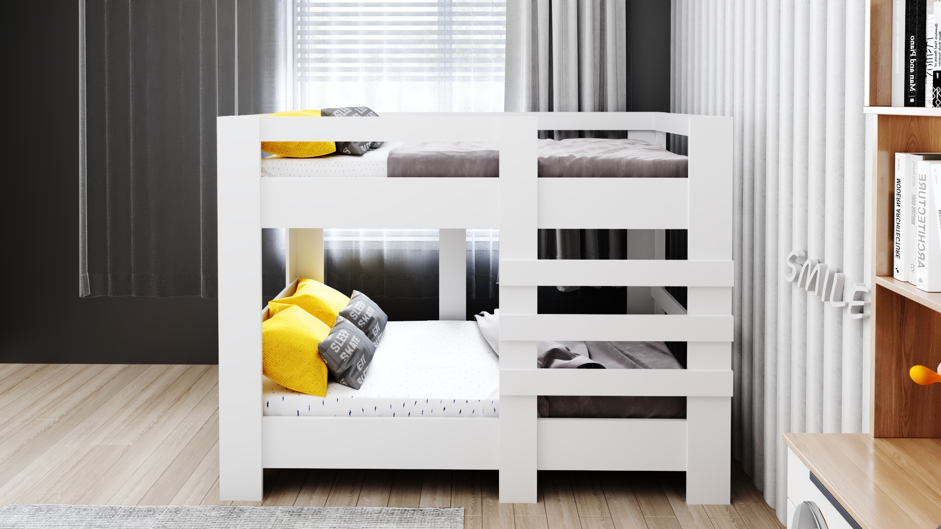 Ninnimo 90x190 Yatak Uyumlu Beyaz MDF Star Ranza- MR96-1