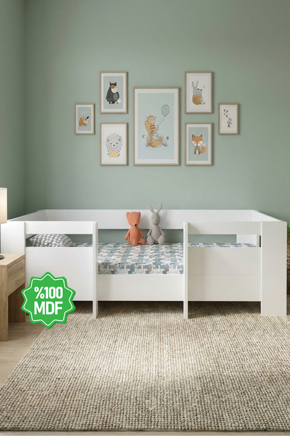 Vega Montessori Beyaz Mdf Karyola 100x200 Yatak Uyumlu M5