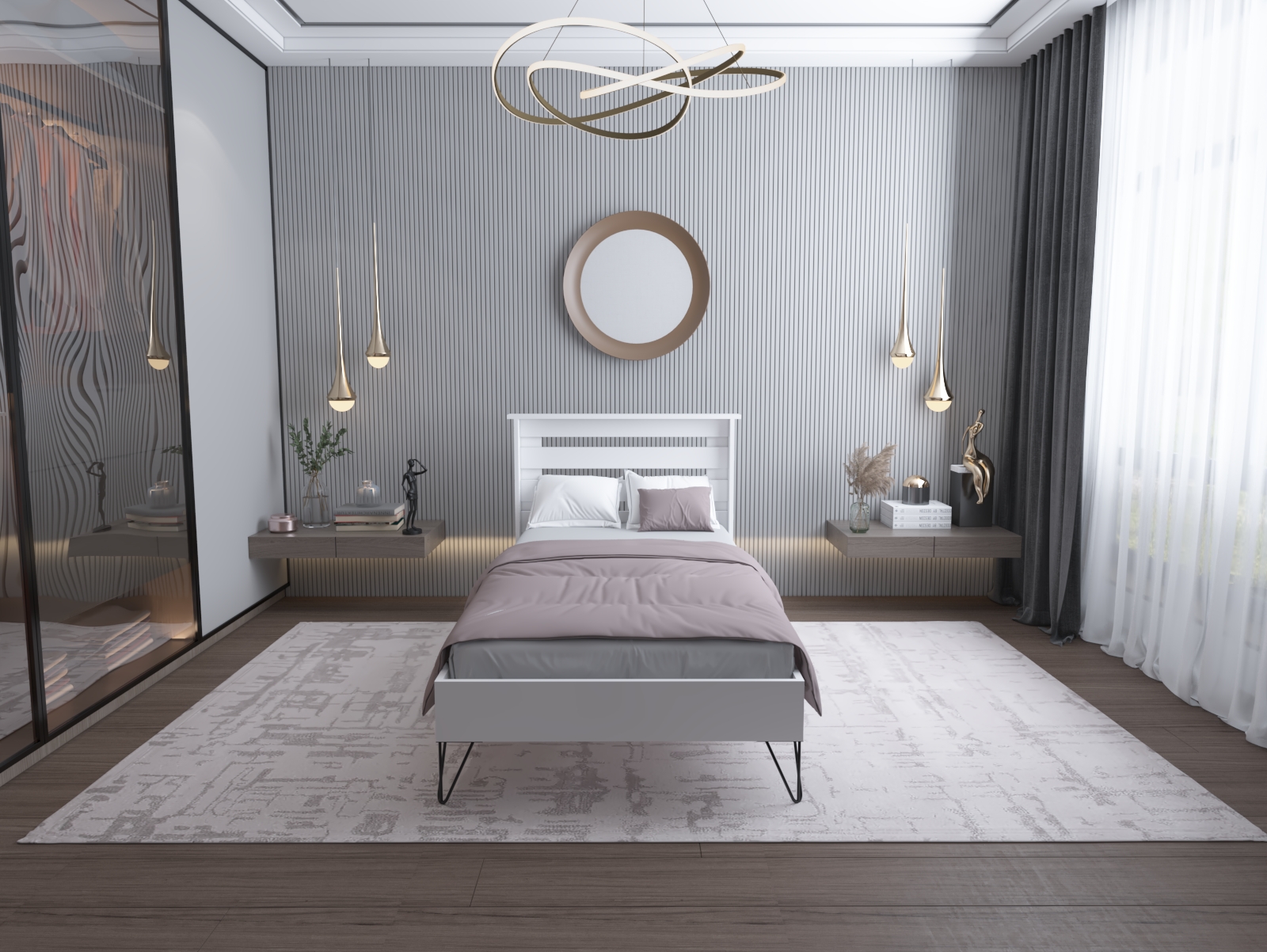 Ninnimo YENİ STİLL 90x190 Yatak Uyumlu Mdf Beyaz Tek Kişilik Karyola Siyah Ayaklı