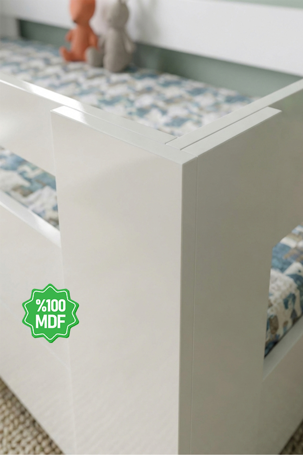 Vega Montessori Beyaz Mdf Karyola 70X130 Yatak Uyumlu M5