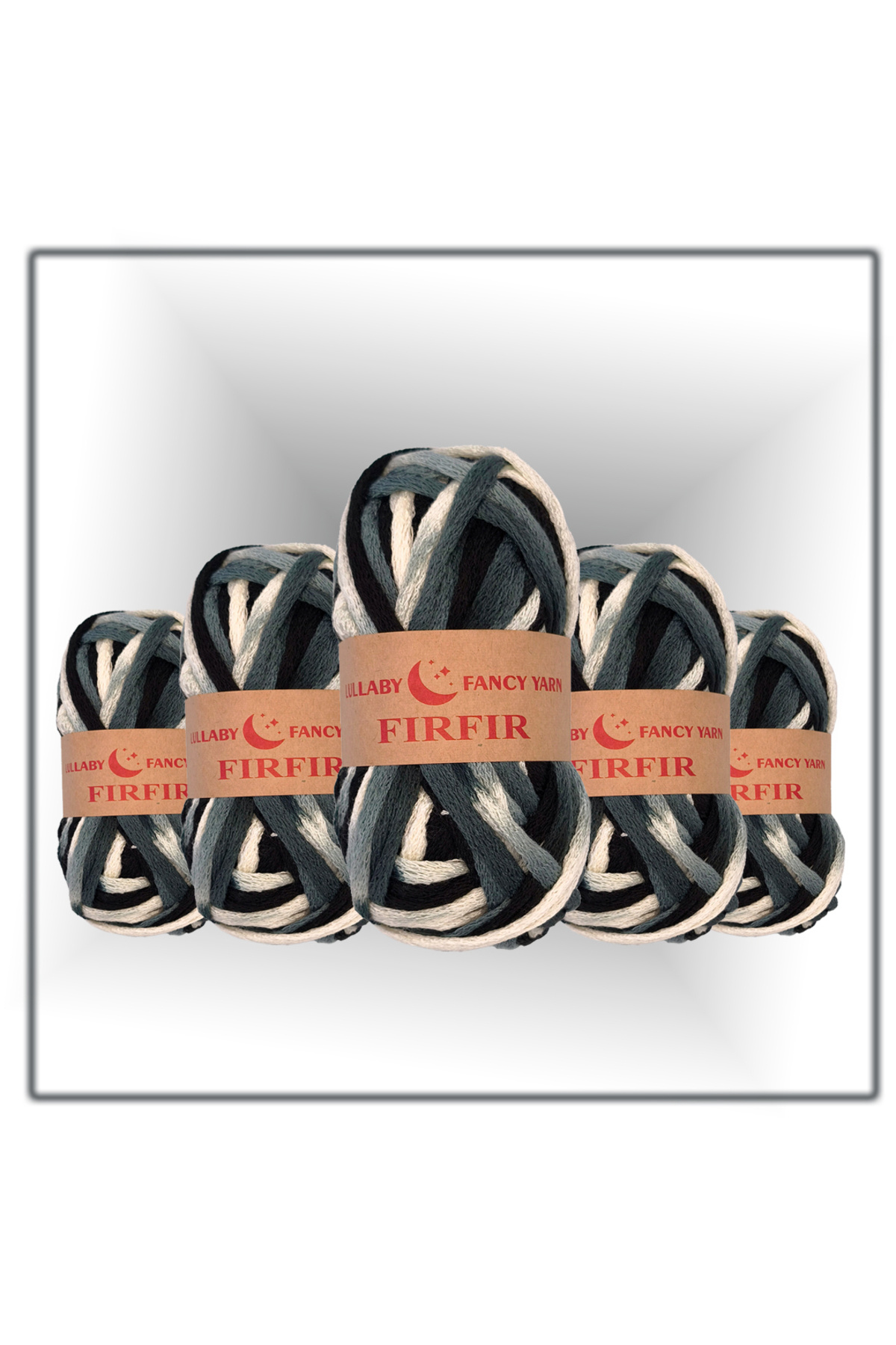 FIRFIR-FRF-5 5’li paket Lüks Fırfır ve Volan Örgü İpi- 100g/40m- Atkı, Şal ve Kenar Süsü İpliği
