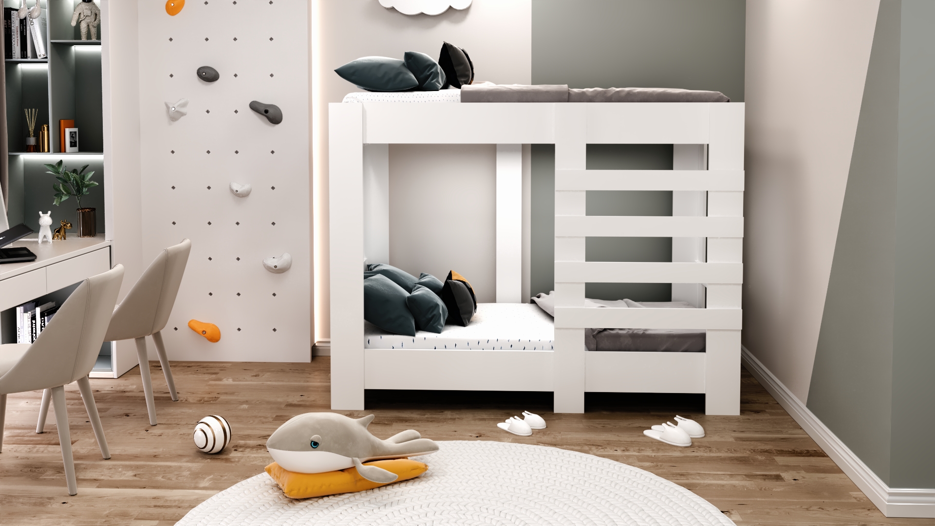 Ninnimo 90x190 Yatak Uyumlu Beyaz MDF Arguvan Ranza- R5-1
