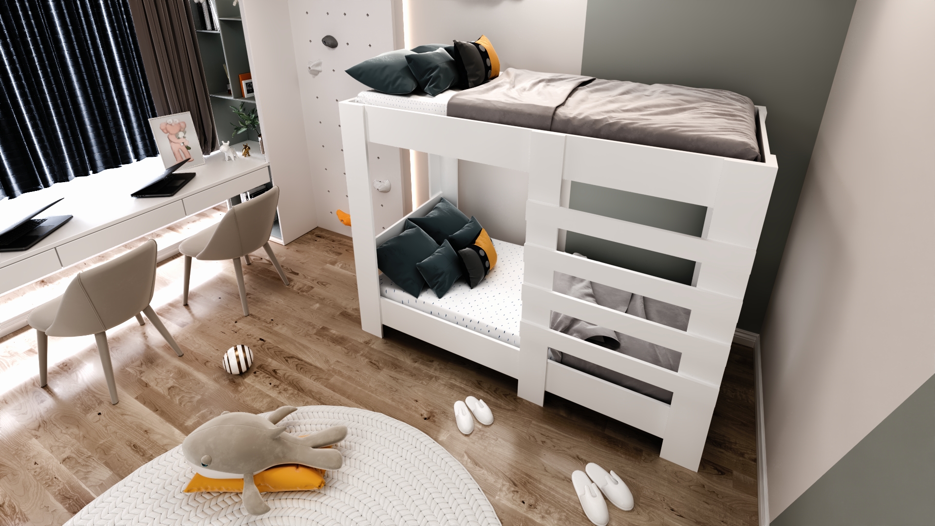 Ninnimo 90x190 Yatak Uyumlu Beyaz MDF Arguvan Ranza- R5-1