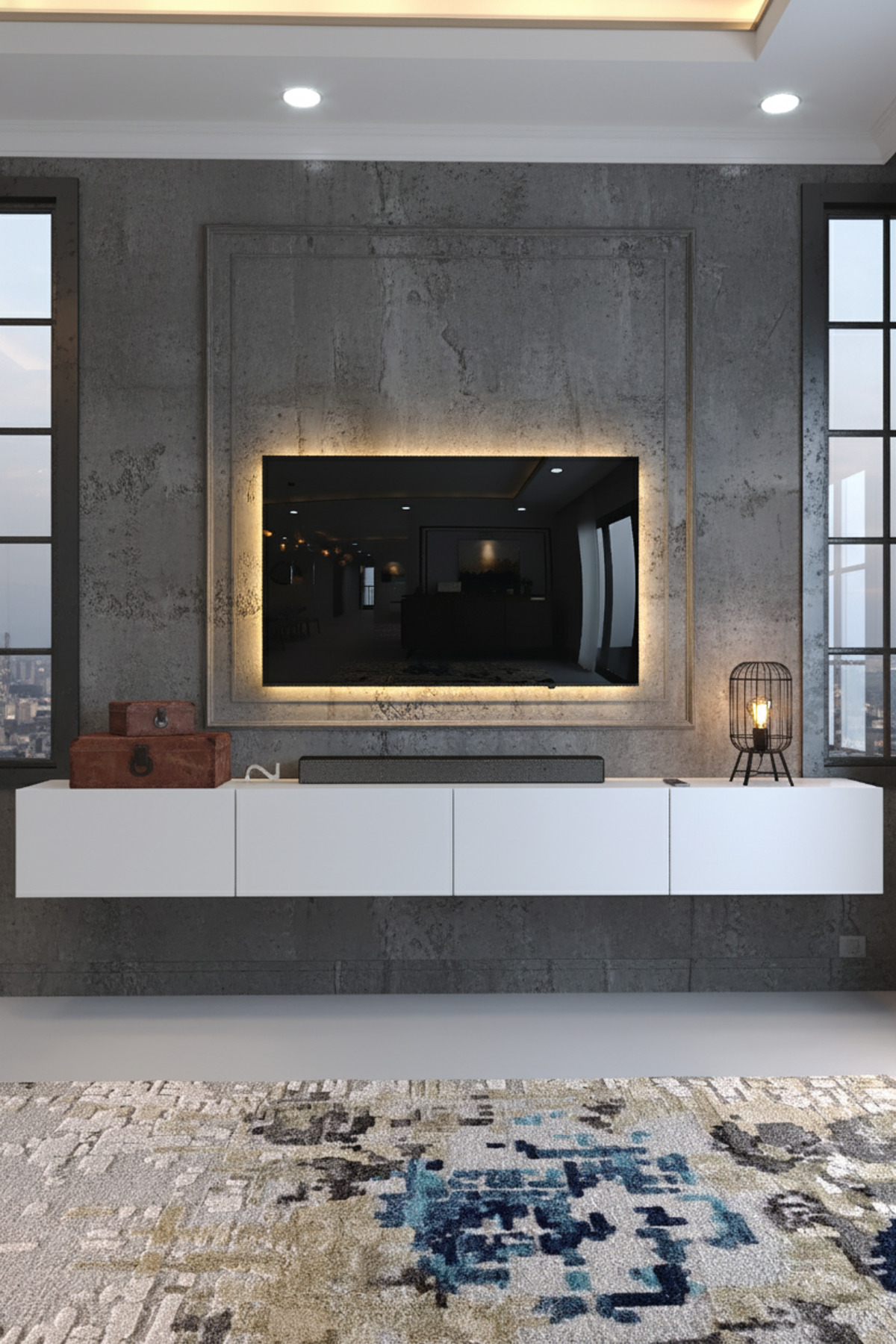 KARNAVAL 240 CM DUVARA MONTE MDF TV SEHPASI - MDF-DM1002-1 BEYAZ