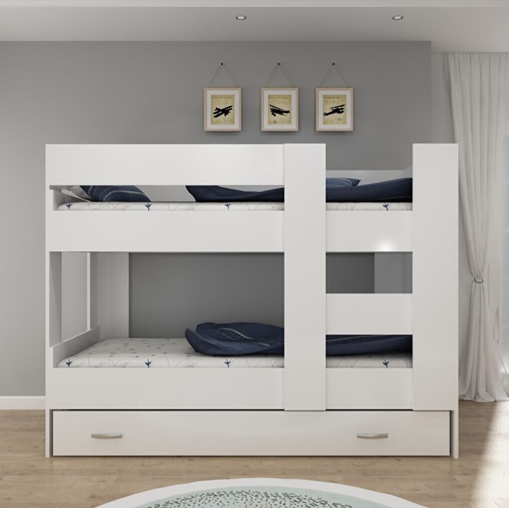 Ninnimo 90x190 Yatak Uyumlu Beyaz Mdf Genç Ranza- MR20-1